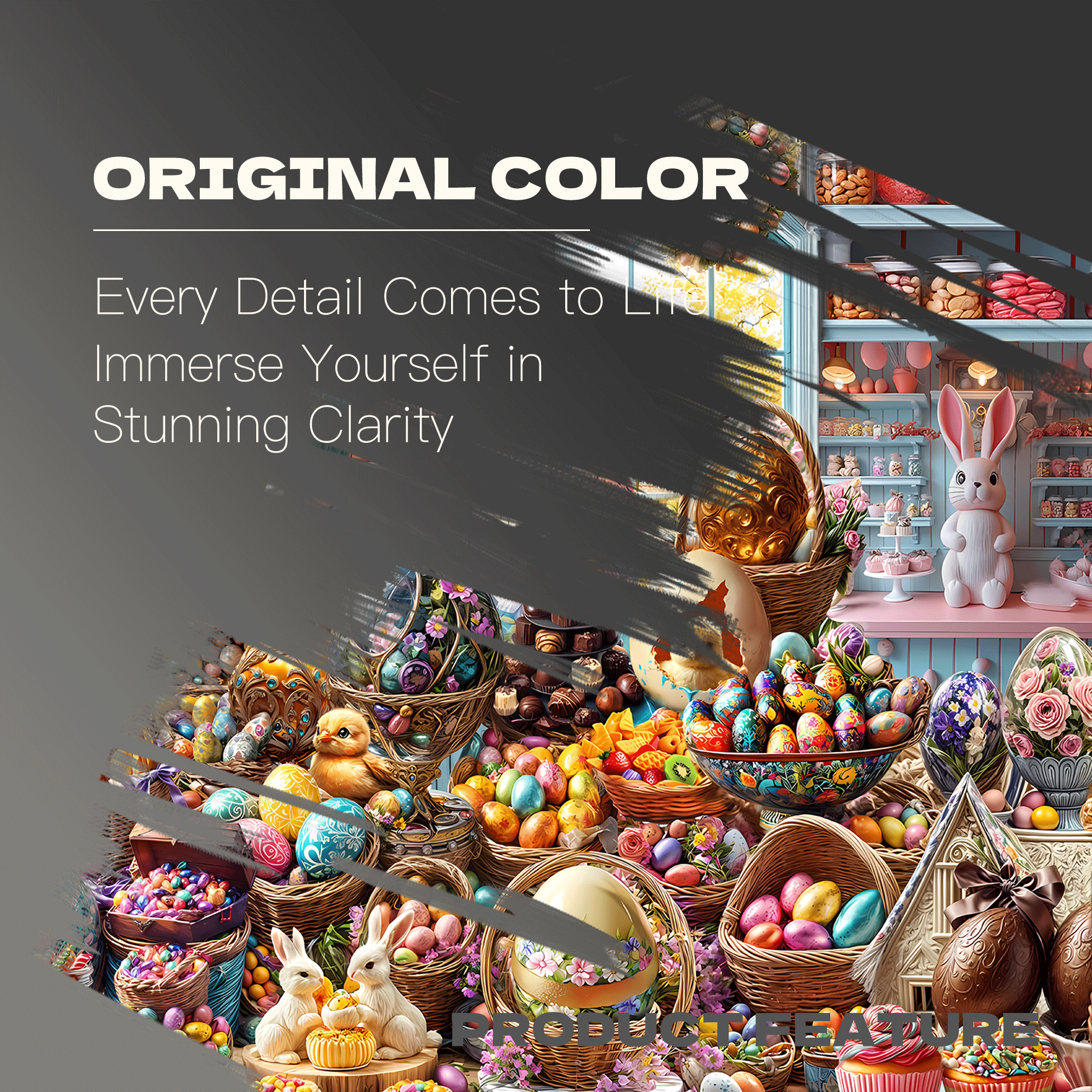 Easter Shop 500pcs/1000pcs Jigsaw Puzzle, Scratch-Resistant, Interactive Family Game & Brain-Boosting DIY Decor, Perfect for Halloween, Christmas & New Year Gifts, Family Puzzle Game