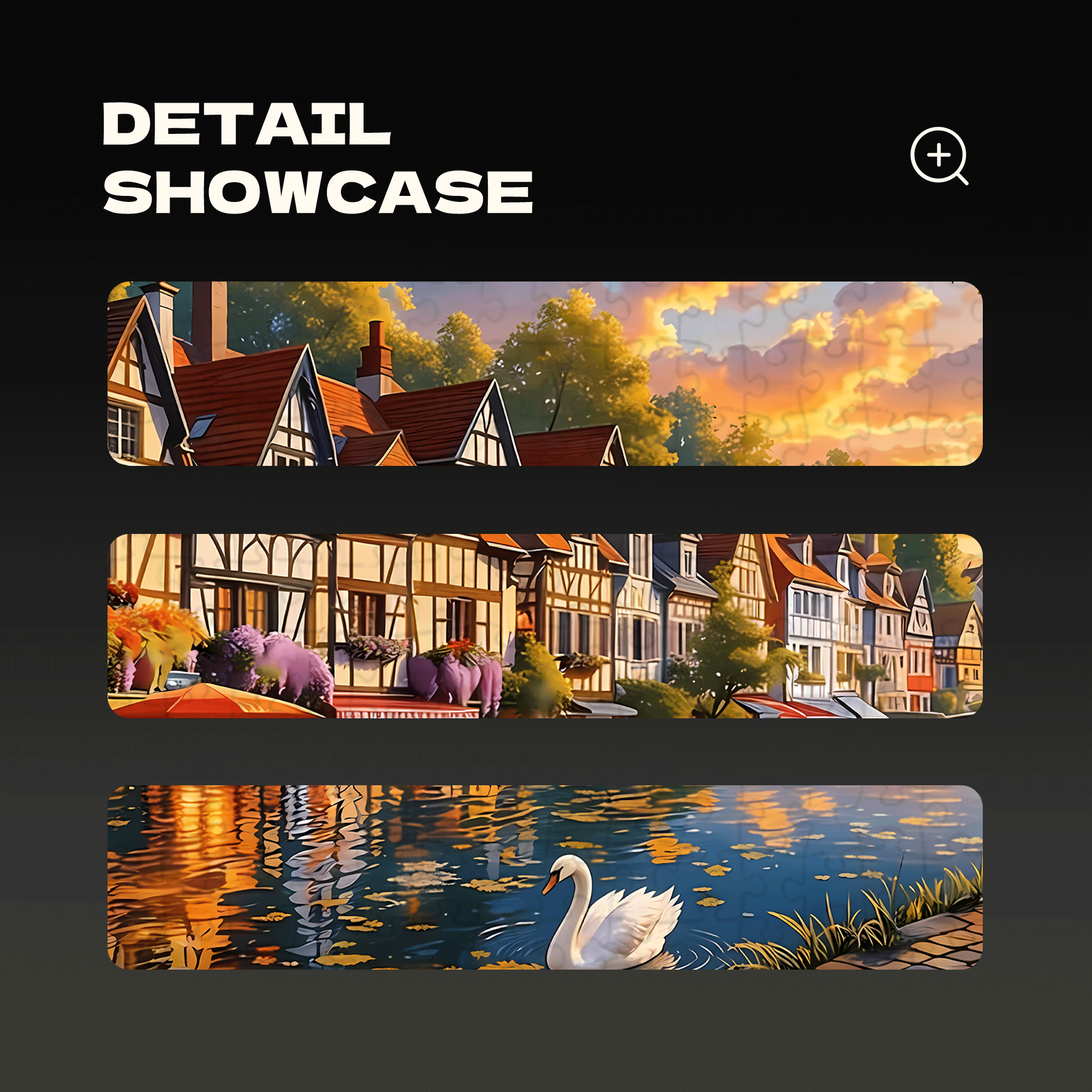 European Canal Town At Sunset 500pcs/1000pcs Jigsaw Puzzle, Scratch-Resistant, Interactive Family Game & Brain-Boosting DIY Decor, Perfect for Halloween, Christmas & New Year Gifts, Family Puzzle Game