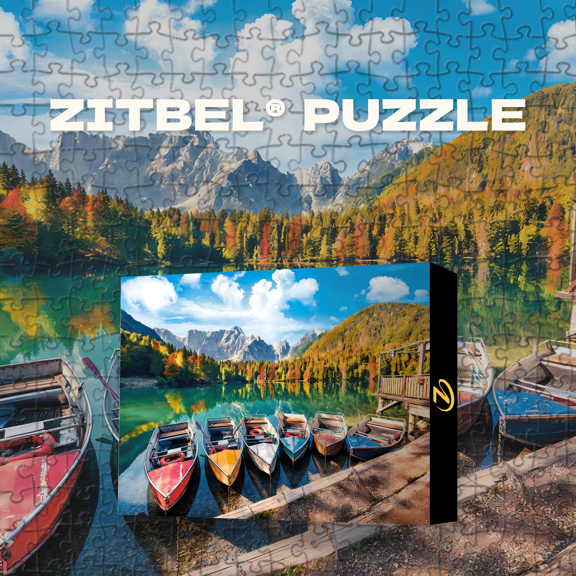 Fusine Lake 500pcs/1000pcs Jigsaw Puzzle, Scratch-Resistant, Interactive Family Game & Brain-Boosting DIY Decor, Perfect for Halloween, Christmas & New Year Gifts, Family Puzzle Game