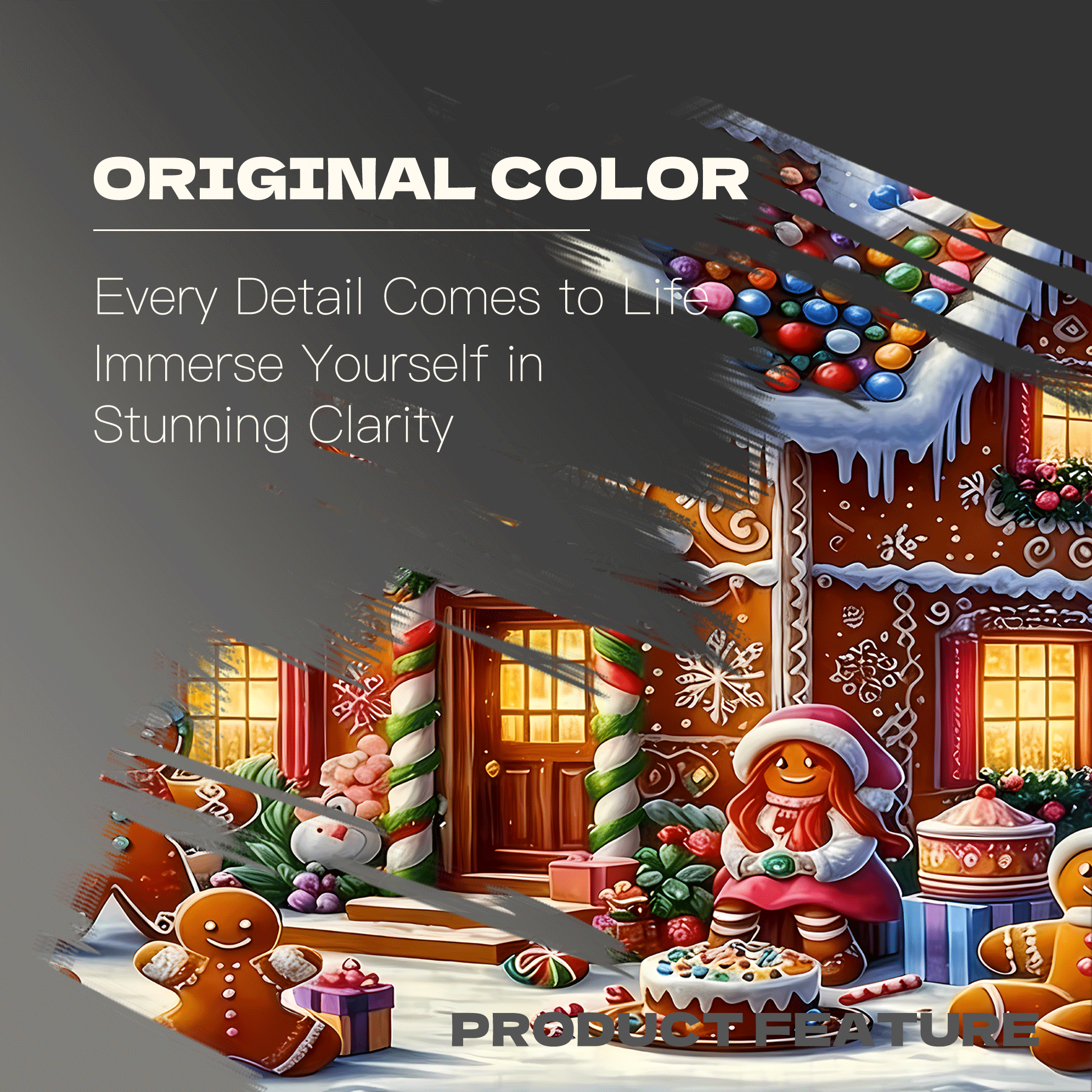 Gingerbread house Scene 500pcs/1000pcs Jigsaw Puzzle, Scratch-Resistant, Interactive Family Game & Brain-Boosting DIY Decor, Perfect for Halloween, Christmas & New Year Gifts, Family Puzzle Game