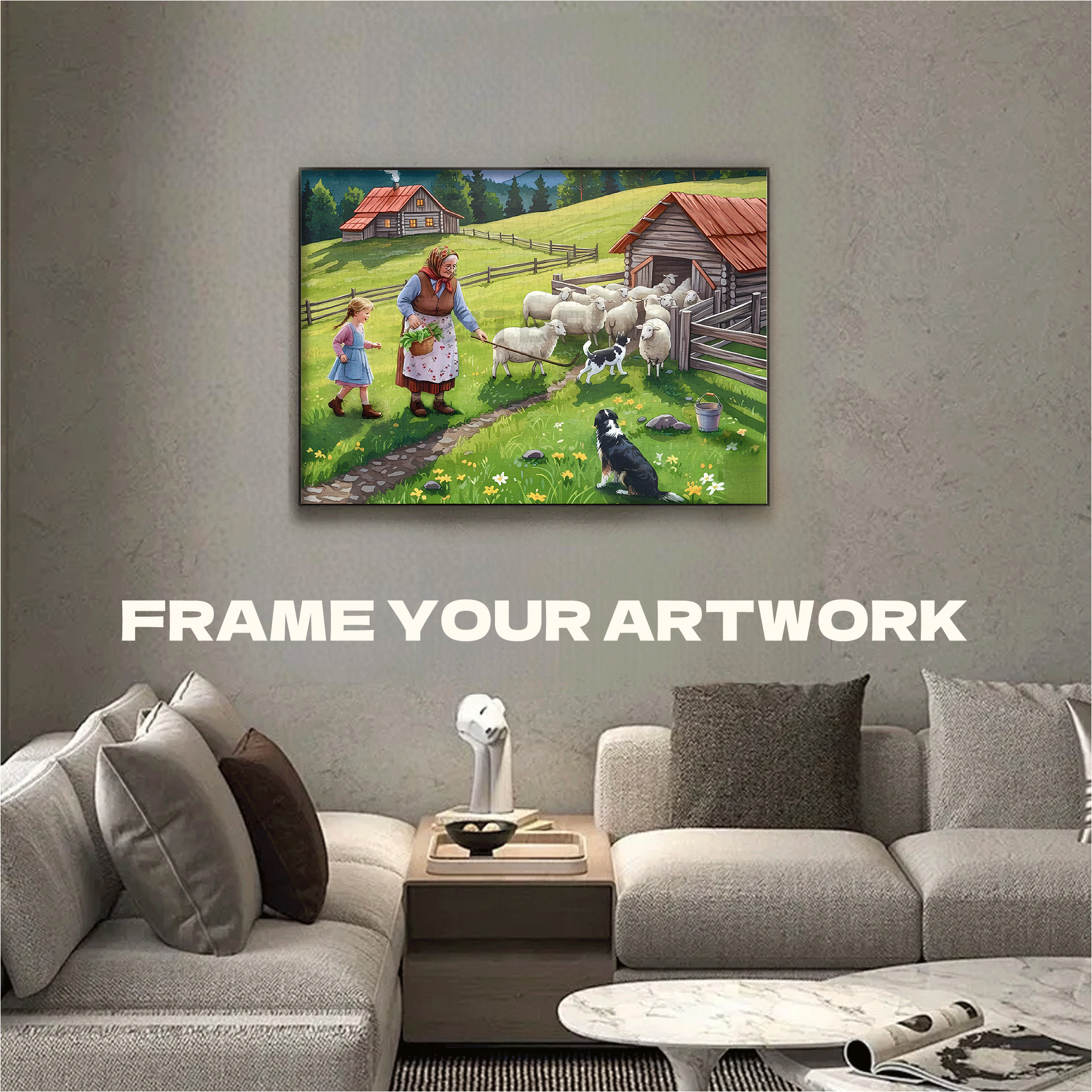 Grandma's Farmhouse 500pcs/1000pcs Jigsaw Puzzle, Scratch-Resistant, Interactive Family Game & Brain-Boosting DIY Decor, Perfect for Halloween, Christmas & New Year Gifts, Family Puzzle Game