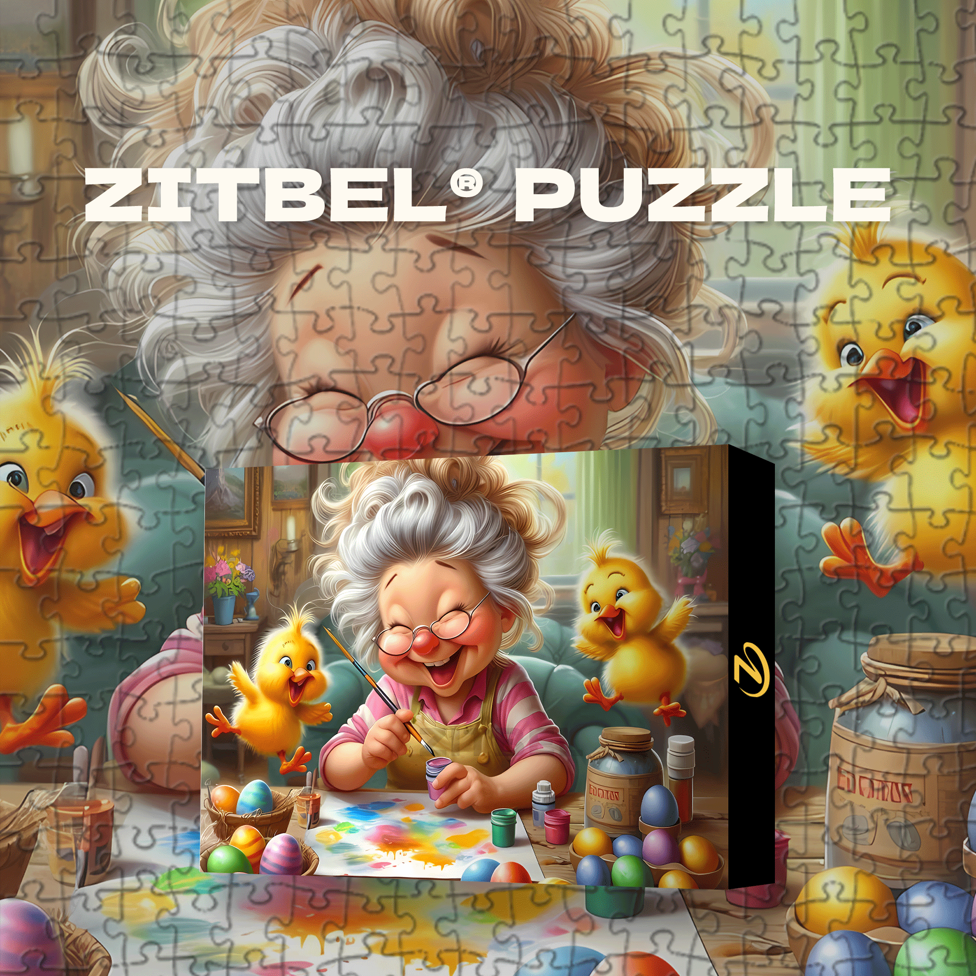 Happy Little Chickens 500pcs/1000pcs Jigsaw Puzzle, Scratch-Resistant, Interactive Family Game & Brain-Boosting DIY Decor, Perfect for Halloween, Christmas & New Year Gifts, Family Puzzle Game
