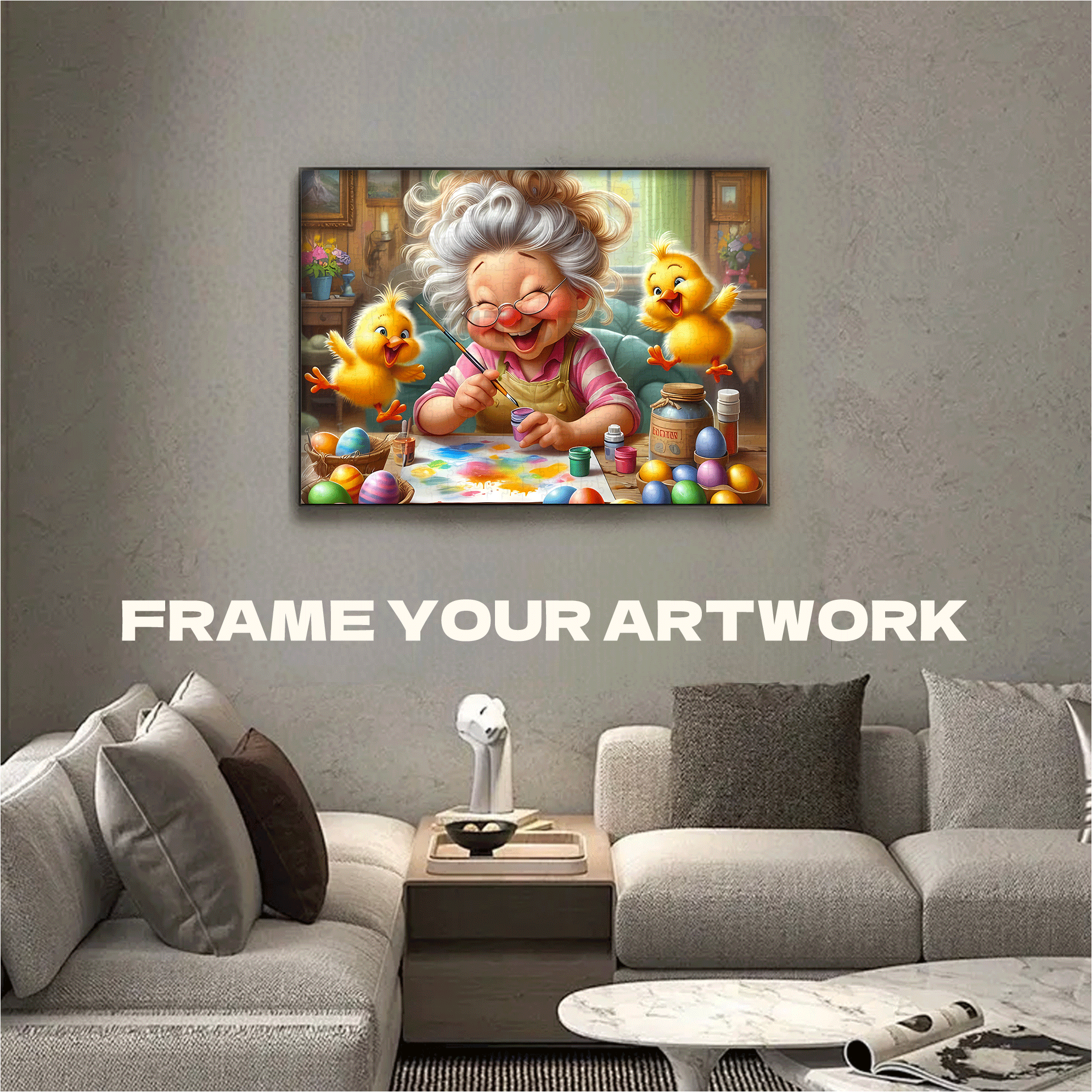 Happy Little Chickens 500pcs/1000pcs Jigsaw Puzzle, Scratch-Resistant, Interactive Family Game & Brain-Boosting DIY Decor, Perfect for Halloween, Christmas & New Year Gifts, Family Puzzle Game