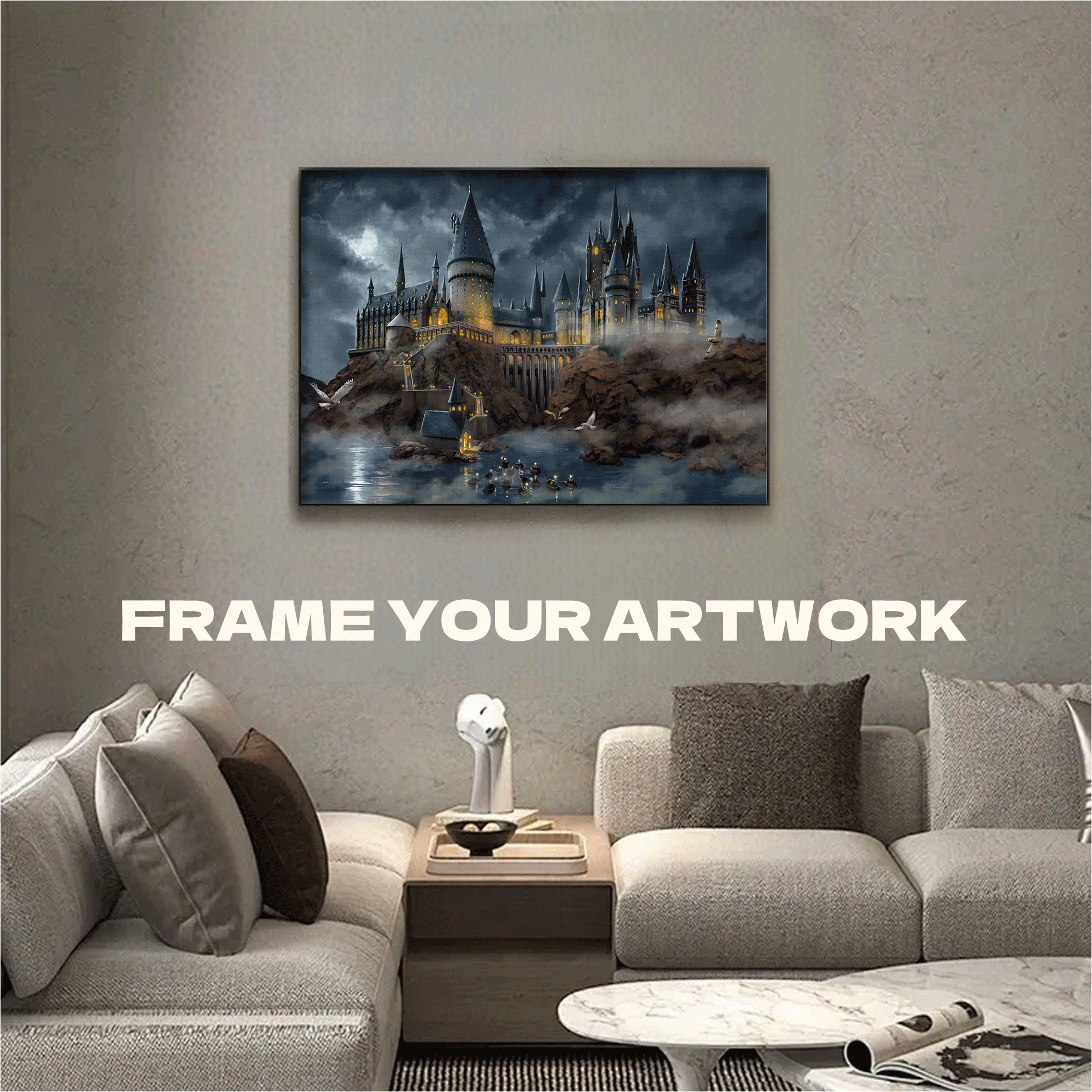 Hogwarts Castle 500pcs/1000pcs Jigsaw Puzzle, Scratch-Resistant, Interactive Family Game & Brain-Boosting DIY Decor, Perfect for Halloween, Christmas & New Year Gifts, Family Puzzle Game
