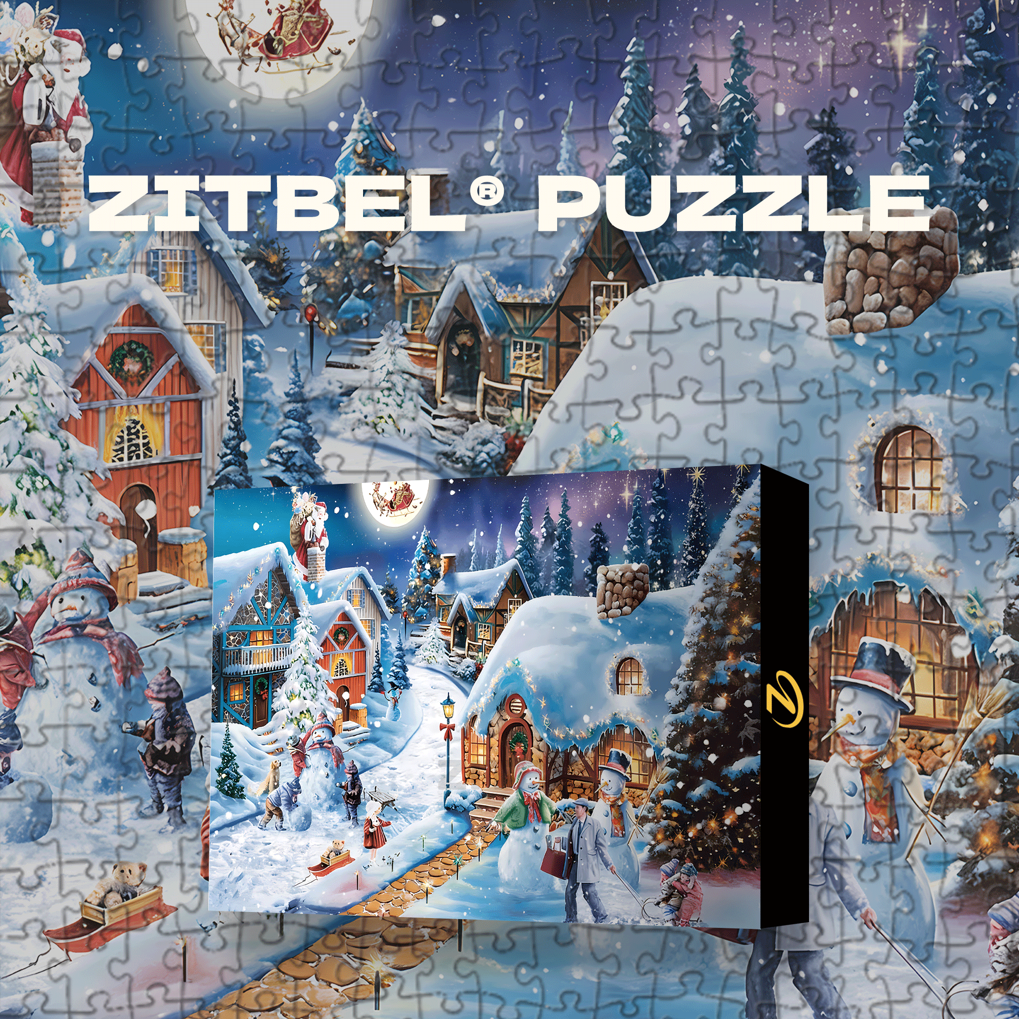 My Christmas Snow House 500pcs/1000pcs Jigsaw Puzzle, Scratch-Resistant, Interactive Family Game & Brain-Boosting DIY Decor, Perfect for Halloween, Christmas & New Year Gifts, Family Puzzle Game