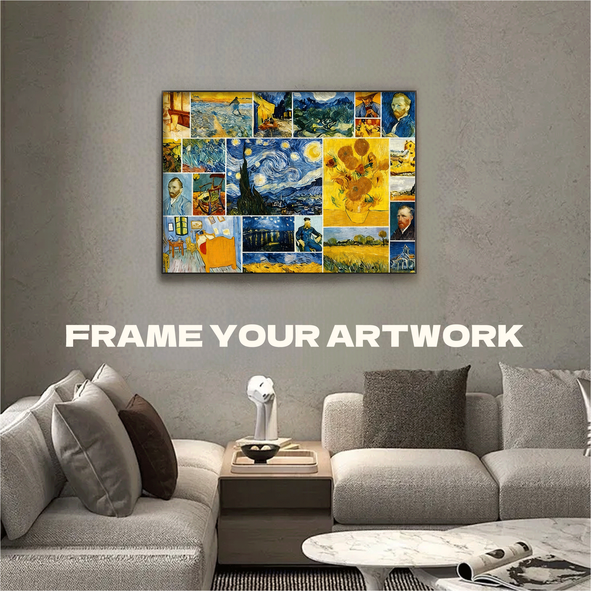 Van Gogh Starry Night & Famous Paintings 500pcs/1000pcs Jigsaw Puzzle, Scratch-Resistant, Interactive Family Game & Brain-Boosting DIY Decor, Perfect for Halloween, Christmas & New Year Gifts, Family Puzzle Game