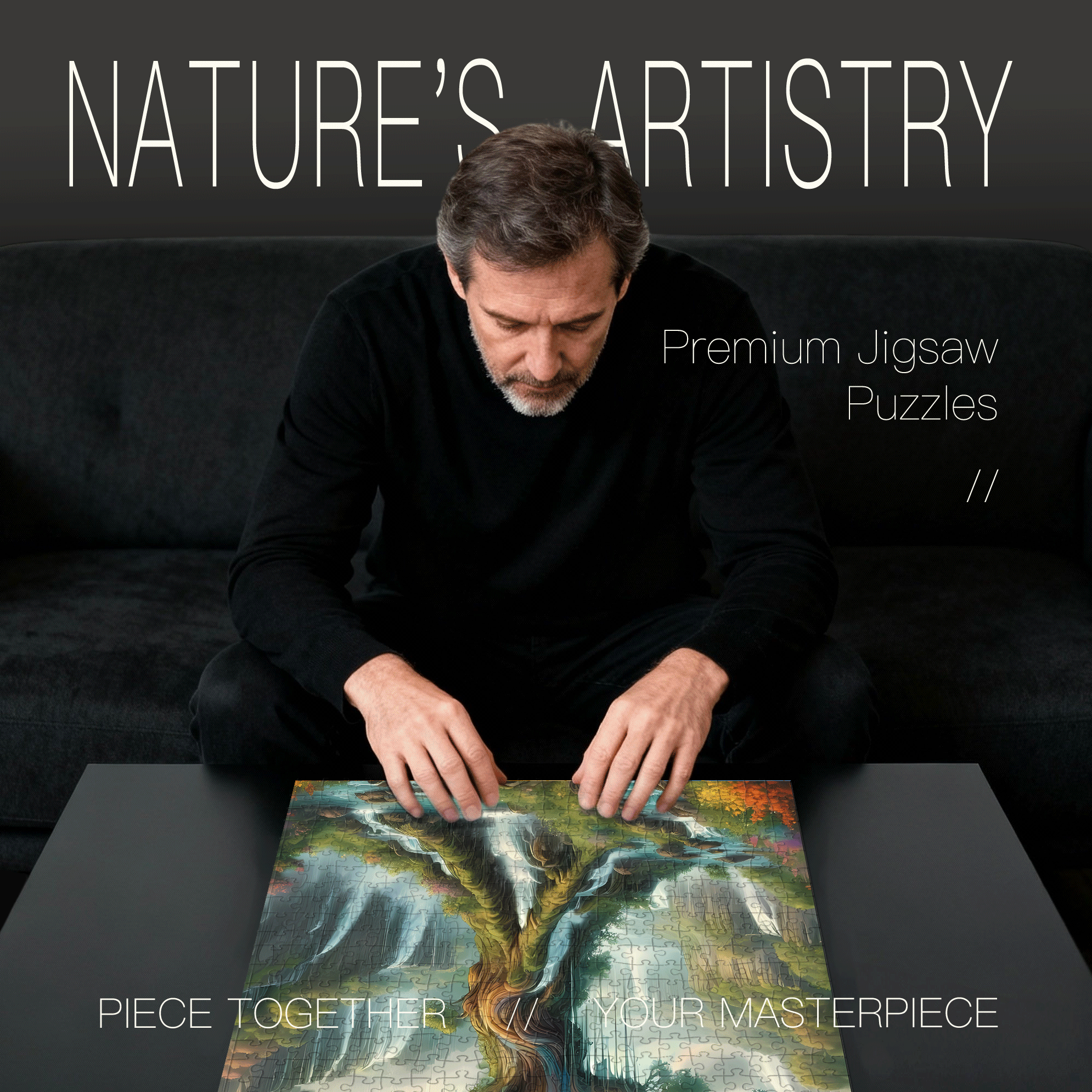 A Spiritual Journey 500pcs/1000pcs Jigsaw Puzzle, Scratch-Resistant, Interactive Family Game & Brain-Boosting DIY Decor, Perfect for Halloween, Christmas & New Year Gifts, Family Puzzle Game