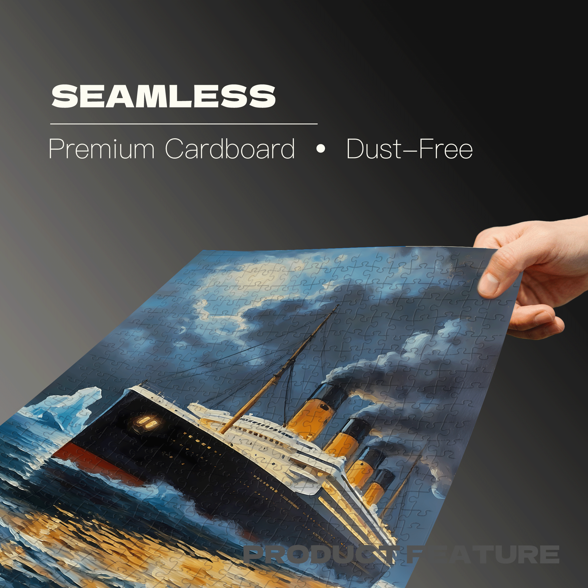 A Titanic Ocean 500pcs/1000pcs Jigsaw Puzzle, Scratch-Resistant, Interactive Family Game & Brain-Boosting DIY Decor, Perfect for Halloween, Christmas & New Year Gifts, Family Puzzle Game