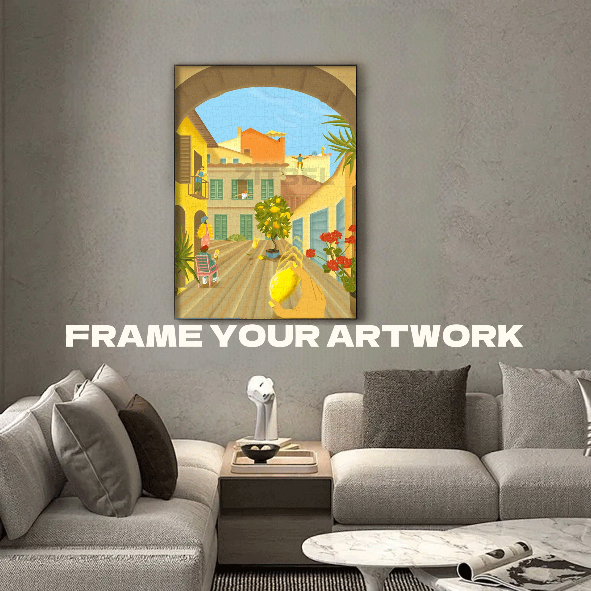 A Touch Of Lemon Yellow In The Summer 500pcs/1000pcs Jigsaw Puzzle, Scratch-Resistant, Interactive Family Game & Brain-Boosting DIY Decor, Perfect for Halloween, Christmas & New Year Gifts, Family Puzzle Game