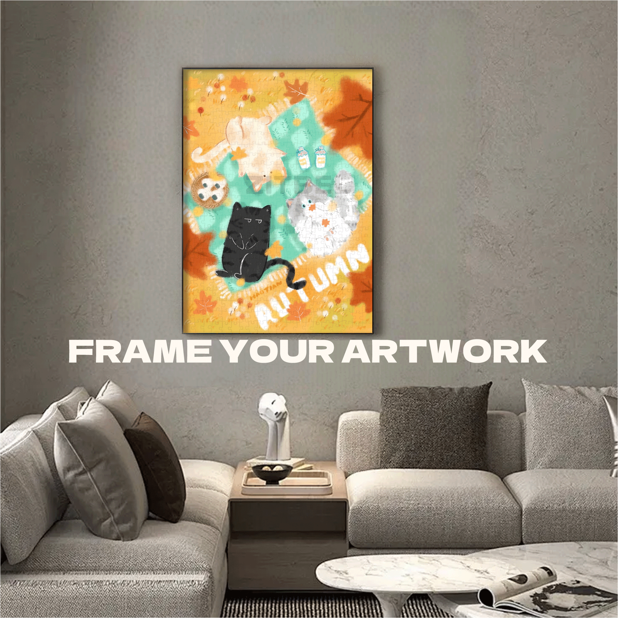 Appreciate Autumn 500pcs/1000pcs Jigsaw Puzzle, Scratch-Resistant, Interactive Family Game & Brain-Boosting DIY Decor, Perfect for Halloween, Christmas & New Year Gifts, Family Puzzle Game