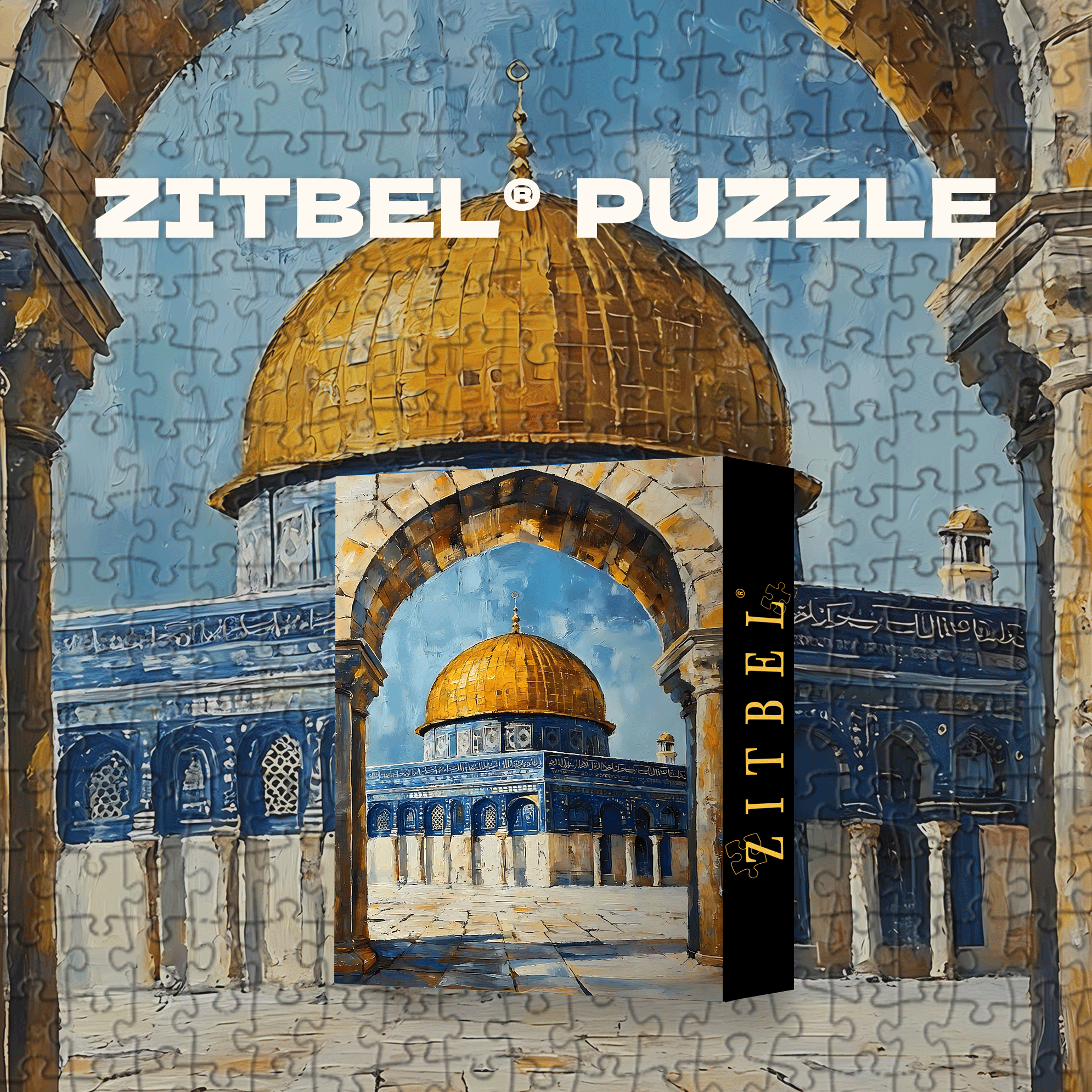 Aqsa Dome of the Rock 500pcs/1000pcs Jigsaw Puzzle, Scratch-Resistant, Interactive Family Game & Brain-Boosting DIY Decor, Perfect for Halloween, Christmas & New Year Gifts, Family Puzzle Game