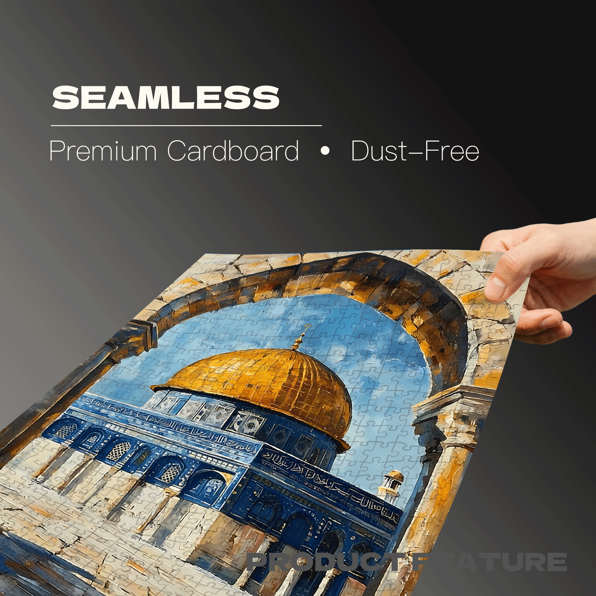 Aqsa Dome of the Rock 500pcs/1000pcs Jigsaw Puzzle, Scratch-Resistant, Interactive Family Game & Brain-Boosting DIY Decor, Perfect for Halloween, Christmas & New Year Gifts, Family Puzzle Game