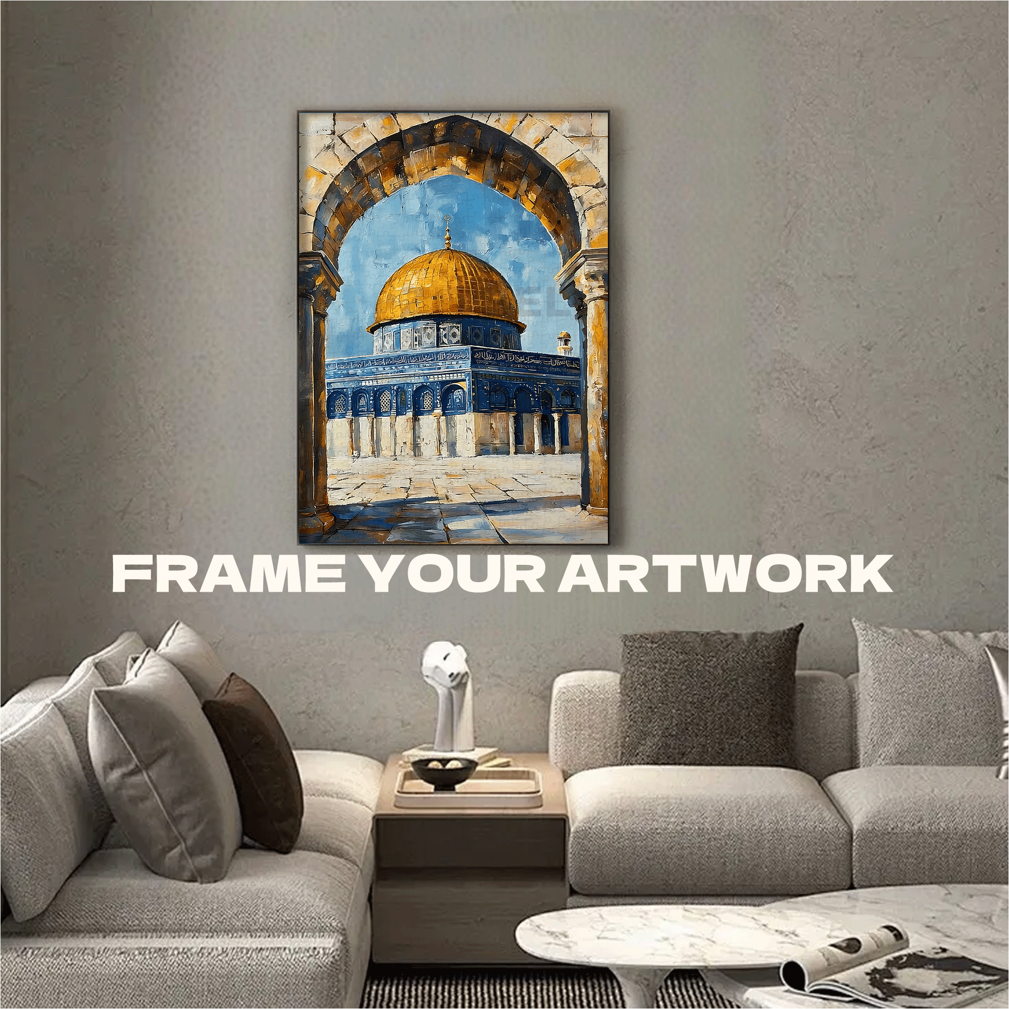 Aqsa Dome of the Rock 500pcs/1000pcs Jigsaw Puzzle, Scratch-Resistant, Interactive Family Game & Brain-Boosting DIY Decor, Perfect for Halloween, Christmas & New Year Gifts, Family Puzzle Game