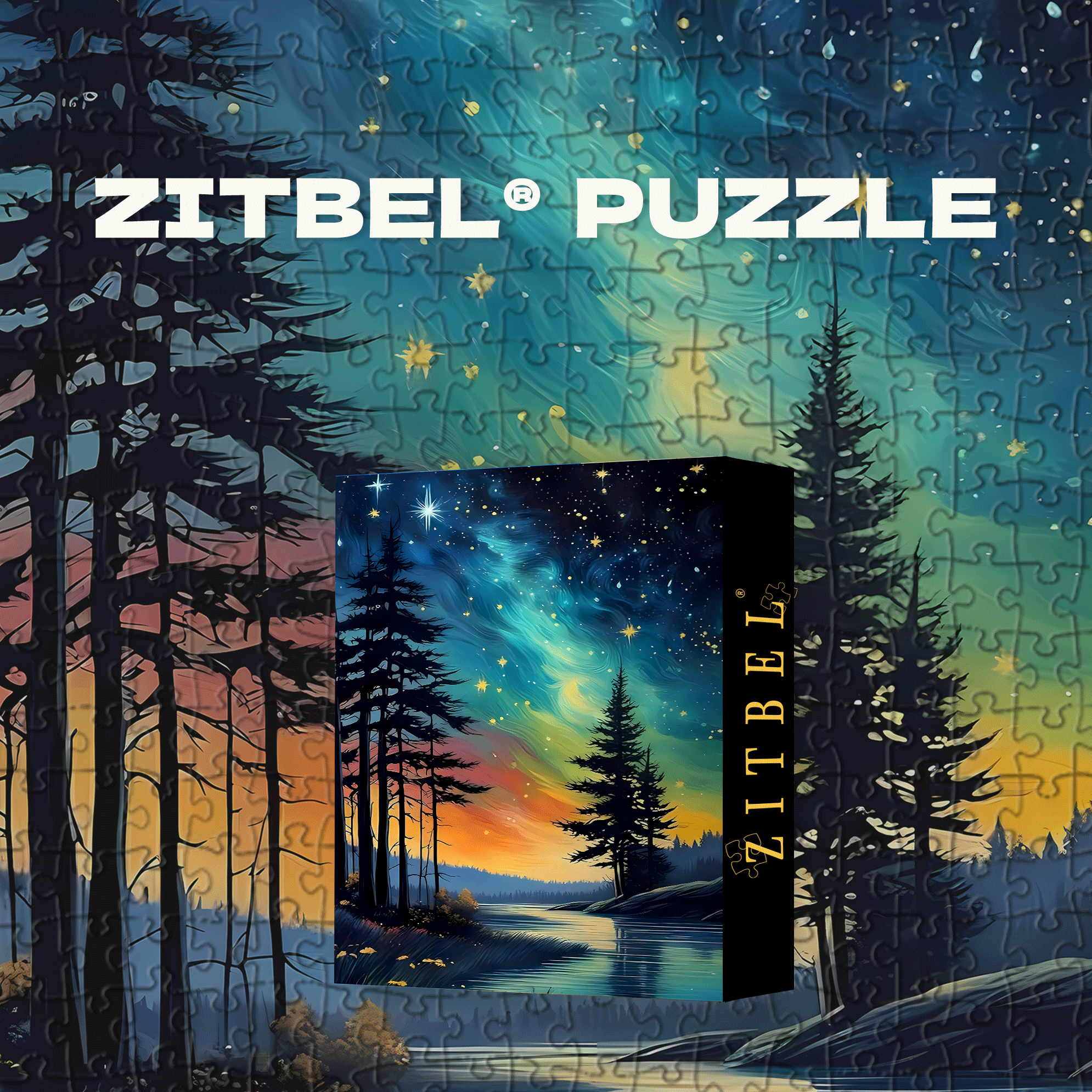 Aurora Borealis Nature Landscape 500pcs/1000pcs Jigsaw Puzzle, Scratch-Resistant, Interactive Family Game & Brain-Boosting DIY Decor, Perfect for Halloween, Christmas & New Year Gifts, Family Puzzle Game