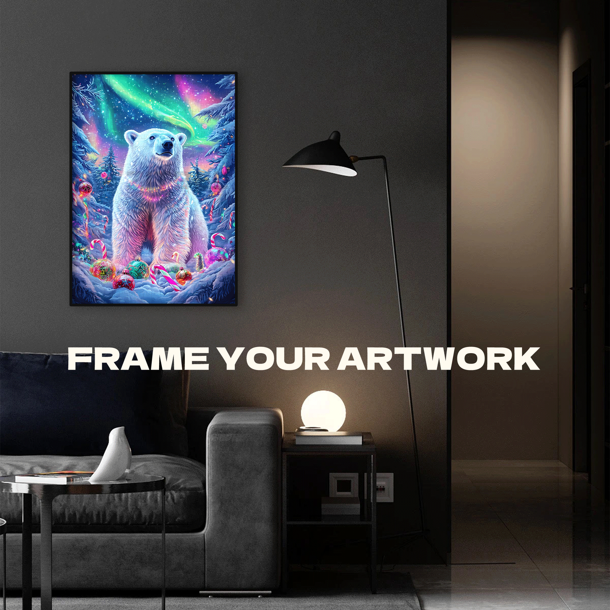 Aurora Polar Bear 500pcs/1000pcs Jigsaw Puzzle, Scratch-Resistant, Interactive Family Game & Brain-Boosting DIY Decor, Perfect for Halloween, Christmas & New Year Gifts, Family Puzzle Game