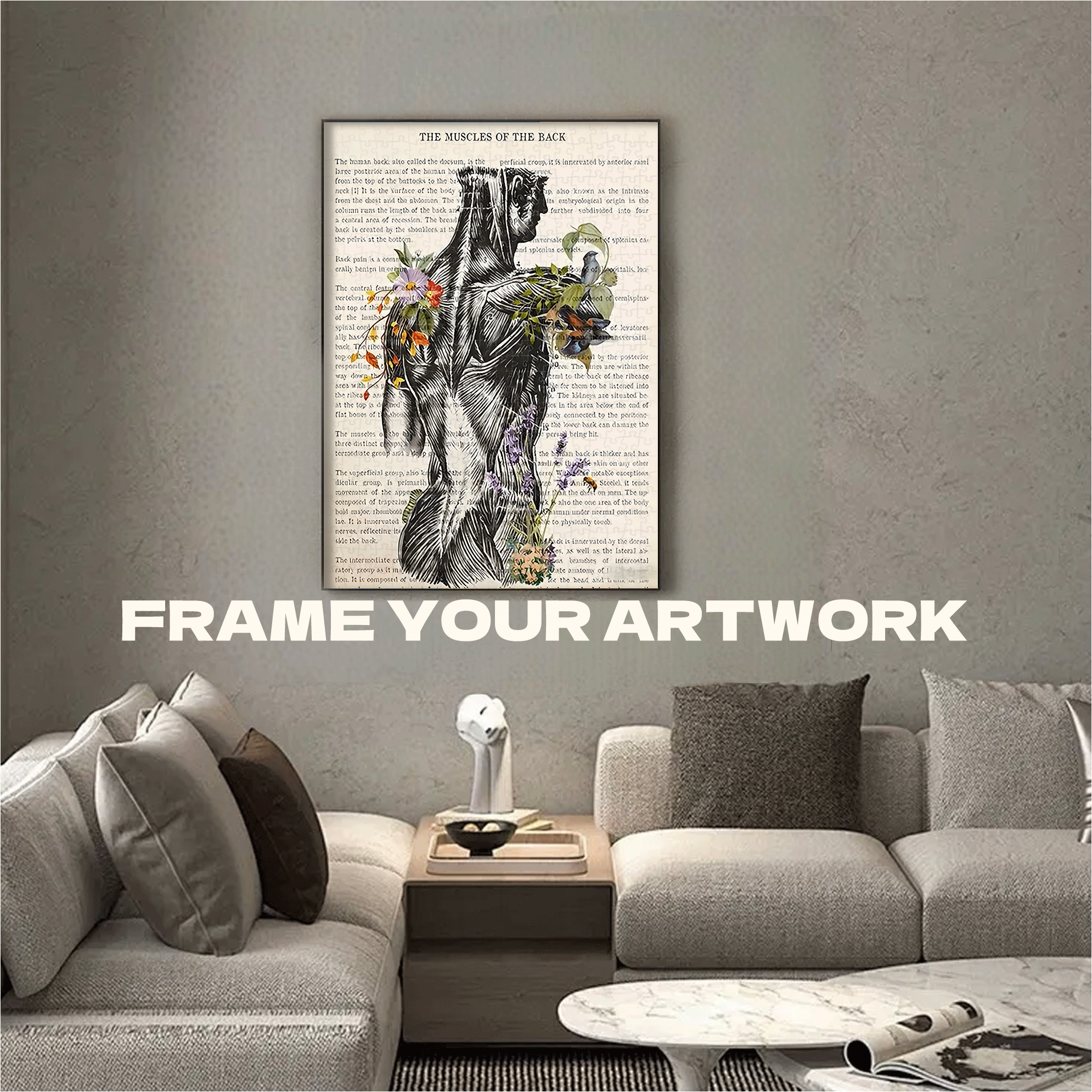 Back Muscles Anatomy 500pcs/1000pcs Jigsaw Puzzle, Scratch-Resistant, Interactive Family Game & Brain-Boosting DIY Decor, Perfect for Halloween, Christmas & New Year Gifts, Family Puzzle Game