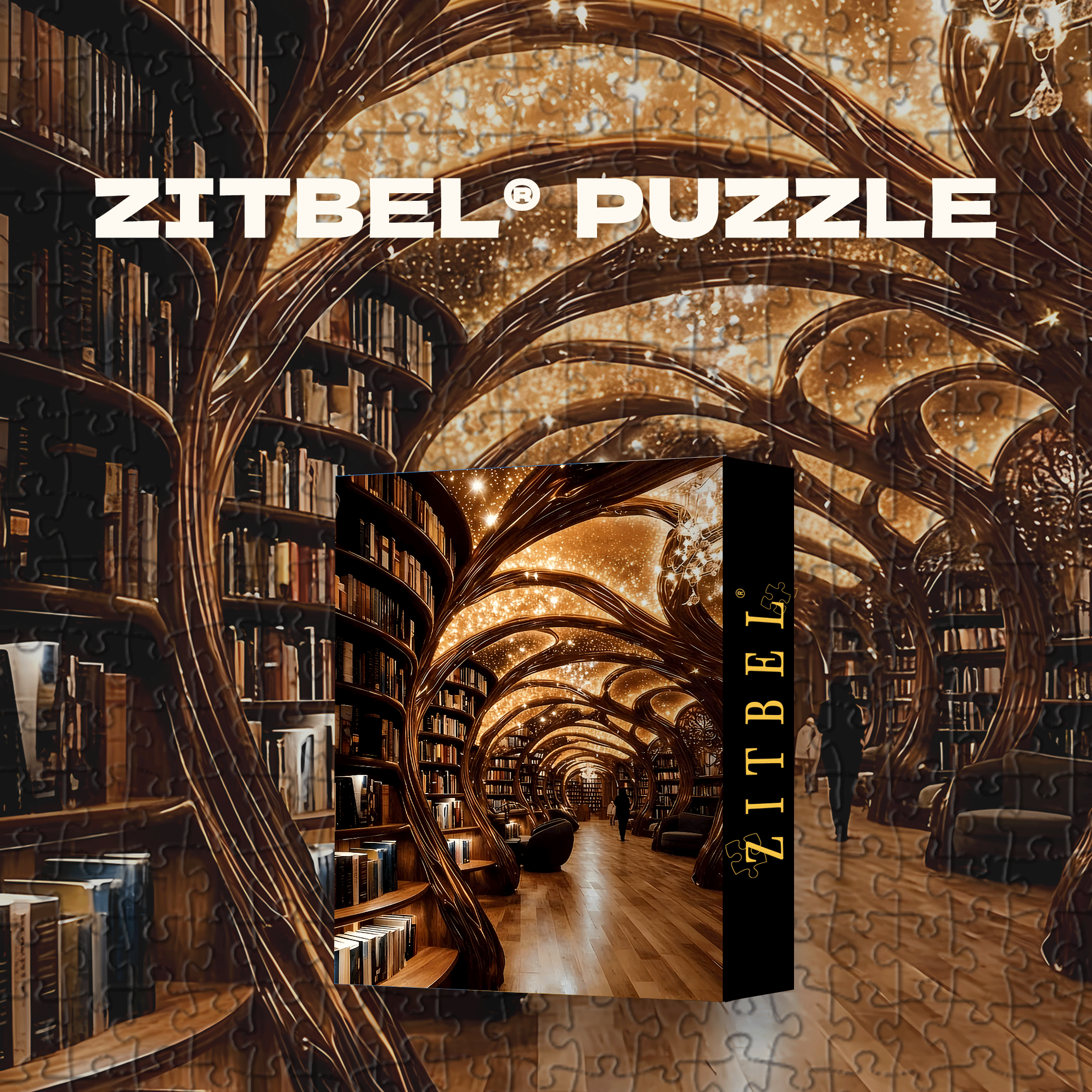 Bookstore Interior 500pcs/1000pcs Jigsaw Puzzle, Scratch-Resistant, Interactive Family Game & Brain-Boosting DIY Decor, Perfect for Halloween, Christmas & New Year Gifts, Family Puzzle Game