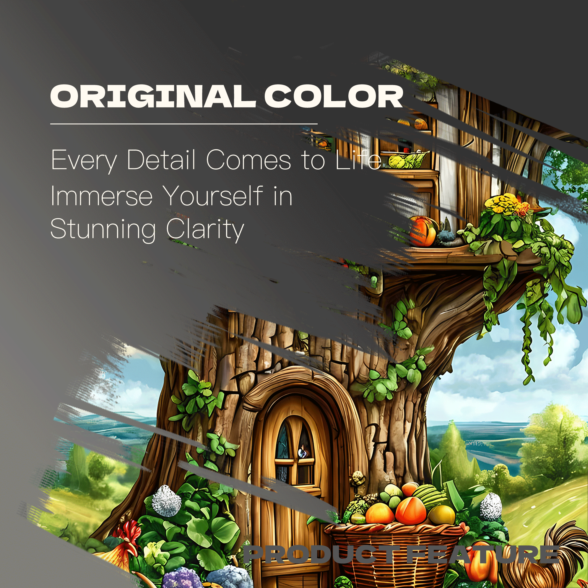 Chicken & Tree House 500pcs/1000pcs Jigsaw Puzzle, Scratch-Resistant, Interactive Family Game & Brain-Boosting DIY Decor, Perfect for Halloween, Christmas & New Year Gifts, Family Puzzle Game