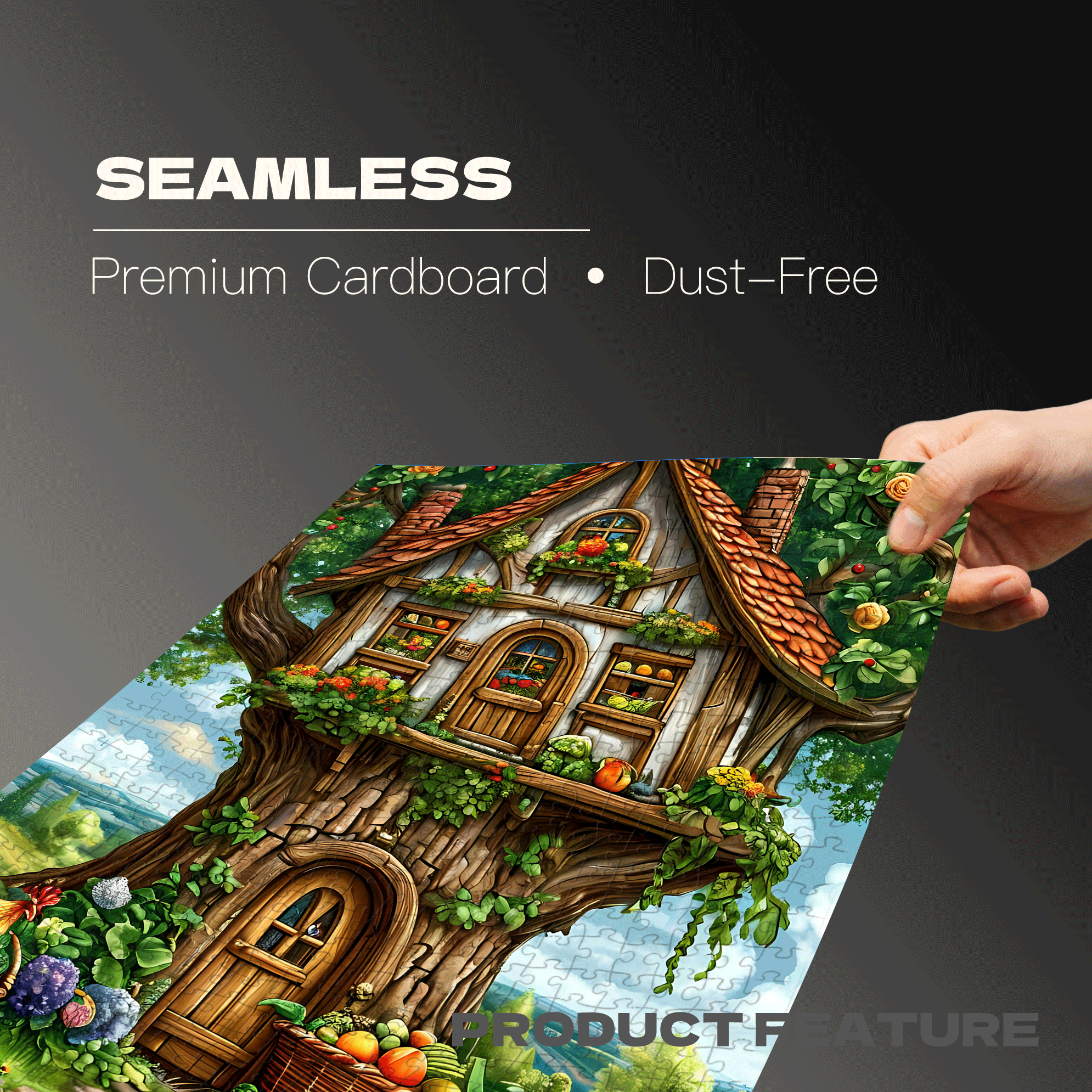 Chicken & Tree House 500pcs/1000pcs Jigsaw Puzzle, Scratch-Resistant, Interactive Family Game & Brain-Boosting DIY Decor, Perfect for Halloween, Christmas & New Year Gifts, Family Puzzle Game