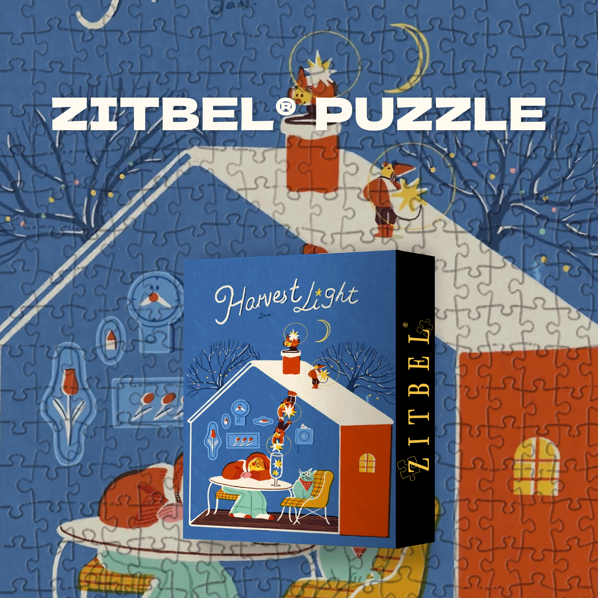 Collecting Starlight For U 500pcs/1000pcs Jigsaw Puzzle, Scratch-Resistant, Interactive Family Game & Brain-Boosting DIY Decor, Perfect for Halloween, Christmas & New Year Gifts, Family Puzzle Game
