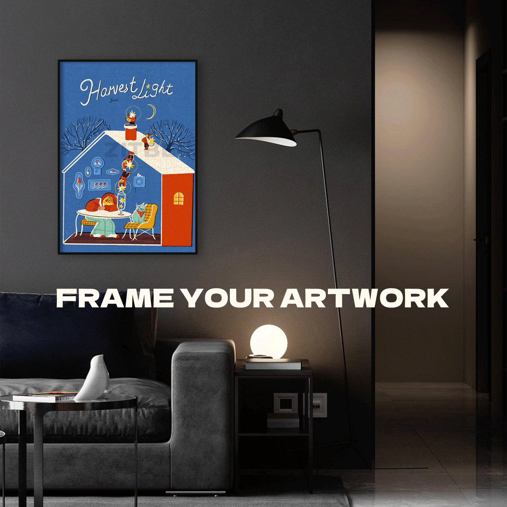 Collecting Starlight For U 500pcs/1000pcs Jigsaw Puzzle, Scratch-Resistant, Interactive Family Game & Brain-Boosting DIY Decor, Perfect for Halloween, Christmas & New Year Gifts, Family Puzzle Game