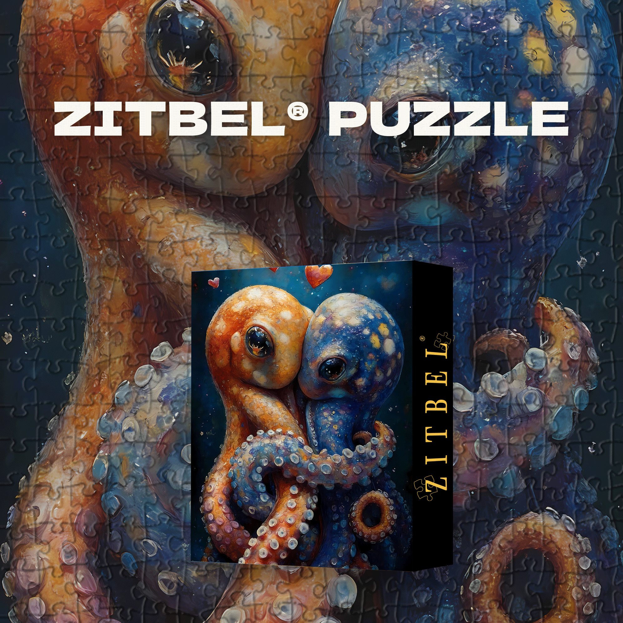 Colorful Octopus 500pcs/1000pcs Jigsaw Puzzle, Scratch-Resistant, Interactive Family Game & Brain-Boosting DIY Decor, Perfect for Halloween, Christmas & New Year Gifts, Family Puzzle Game