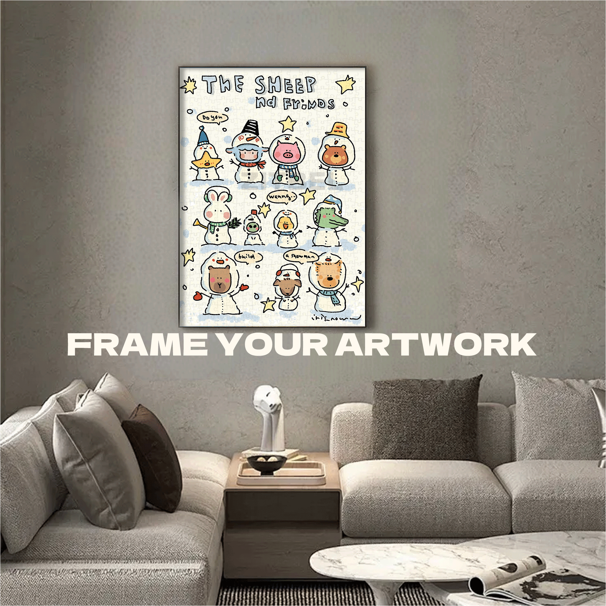 Do You Wanna Build A Snowman 500pcs/1000pcs Jigsaw Puzzle, Scratch-Resistant, Interactive Family Game & Brain-Boosting DIY Decor, Perfect for Halloween, Christmas & New Year Gifts, Family Puzzle Game