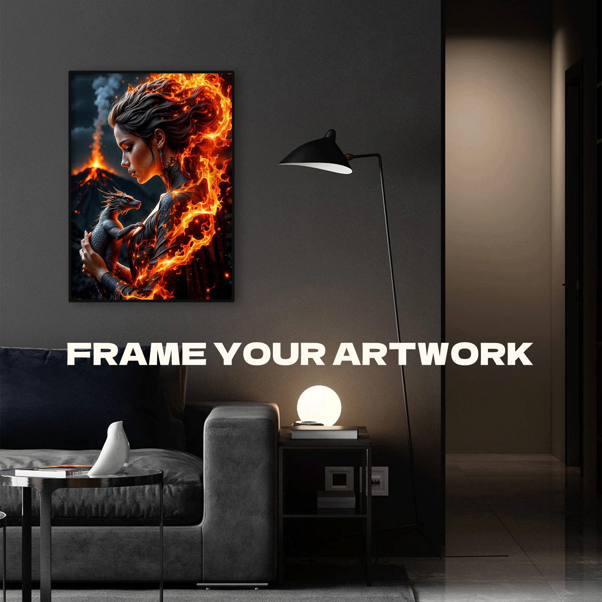 Dragon And Girl 500pcs/1000pcs Jigsaw Puzzle, Scratch-Resistant, Interactive Family Game & Brain-Boosting DIY Decor, Perfect for Halloween, Christmas & New Year Gifts, Family Puzzle Game