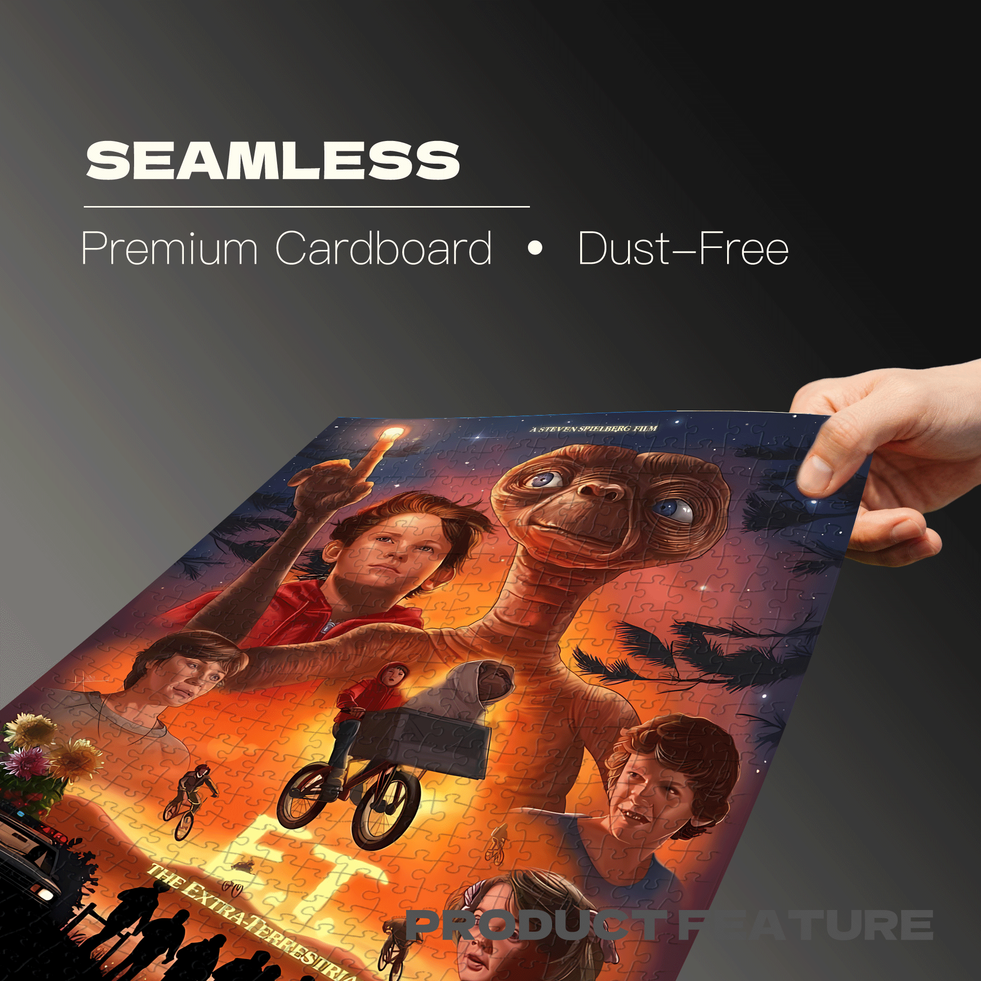 E.T Poster 500pcs/1000pcs Jigsaw Puzzle, Scratch-Resistant, Interactive Family Game & Brain-Boosting DIY Decor, Perfect for Halloween, Christmas & New Year Gifts, Family Puzzle Game