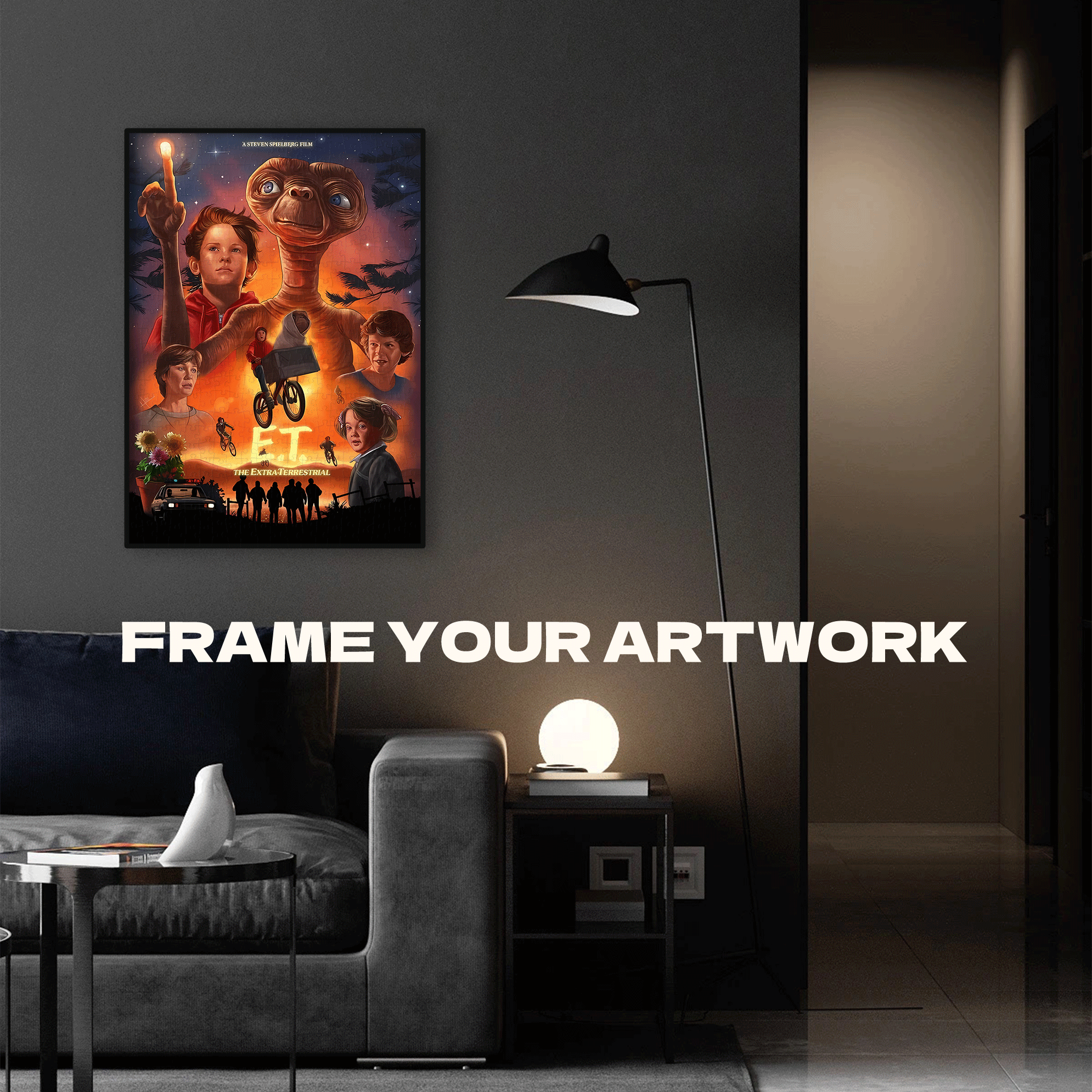 E.T Poster 500pcs/1000pcs Jigsaw Puzzle, Scratch-Resistant, Interactive Family Game & Brain-Boosting DIY Decor, Perfect for Halloween, Christmas & New Year Gifts, Family Puzzle Game