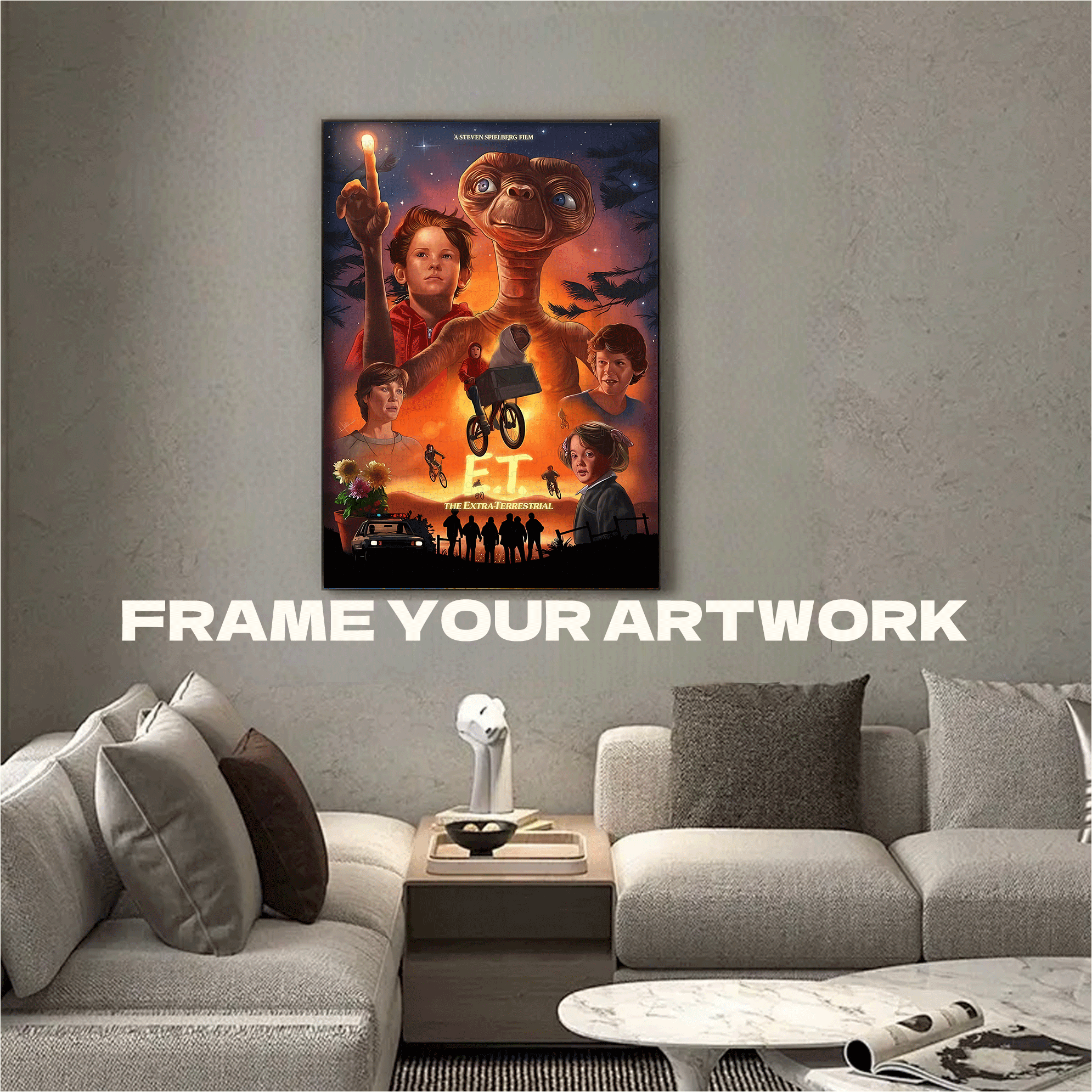 E.T Poster 500pcs/1000pcs Jigsaw Puzzle, Scratch-Resistant, Interactive Family Game & Brain-Boosting DIY Decor, Perfect for Halloween, Christmas & New Year Gifts, Family Puzzle Game