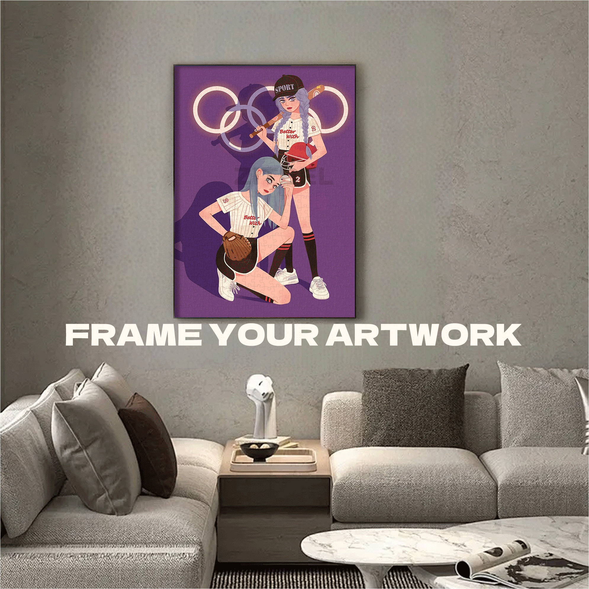 Energetic Baseball Girl 500pcs/1000pcs Jigsaw Puzzle, Scratch-Resistant, Interactive Family Game & Brain-Boosting DIY Decor, Perfect for Halloween, Christmas & New Year Gifts, Family Puzzle Game