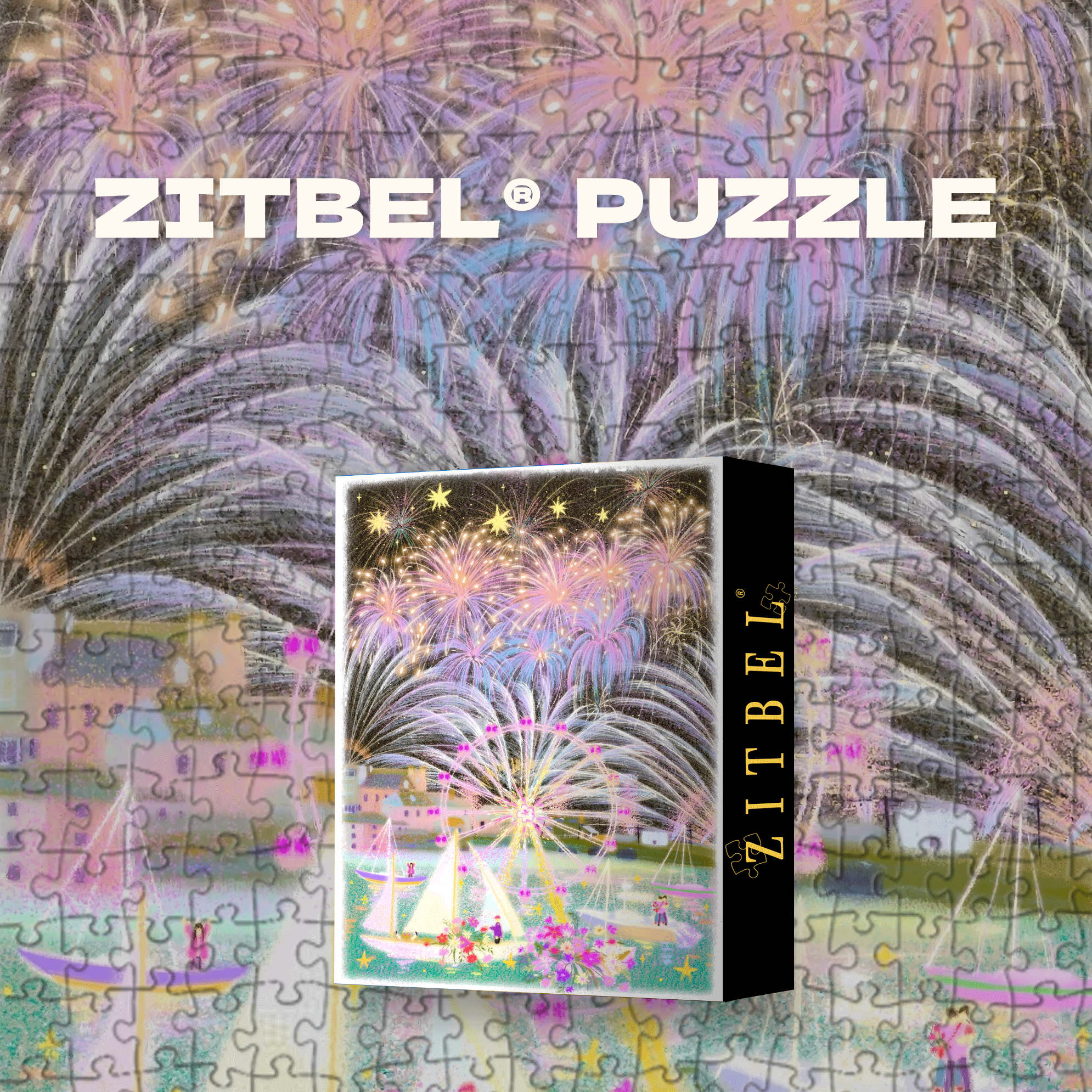 Fireworks Illuminate The Night 500pcs/1000pcs Jigsaw Puzzle, Scratch-Resistant, Interactive Family Game & Brain-Boosting DIY Decor, Perfect for Halloween, Christmas & New Year Gifts, Family Puzzle Game