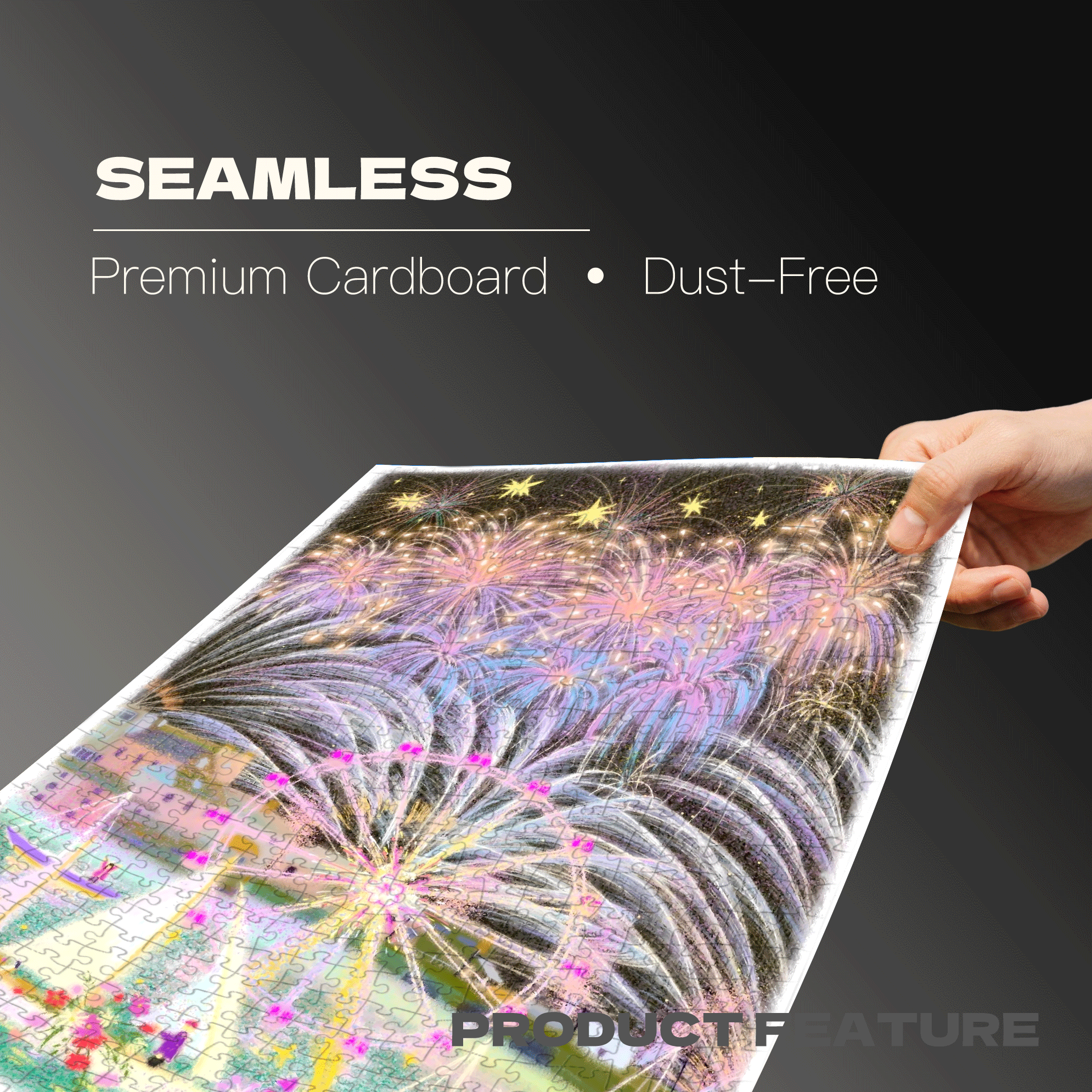 Fireworks Illuminate The Night 500pcs/1000pcs Jigsaw Puzzle, Scratch-Resistant, Interactive Family Game & Brain-Boosting DIY Decor, Perfect for Halloween, Christmas & New Year Gifts, Family Puzzle Game