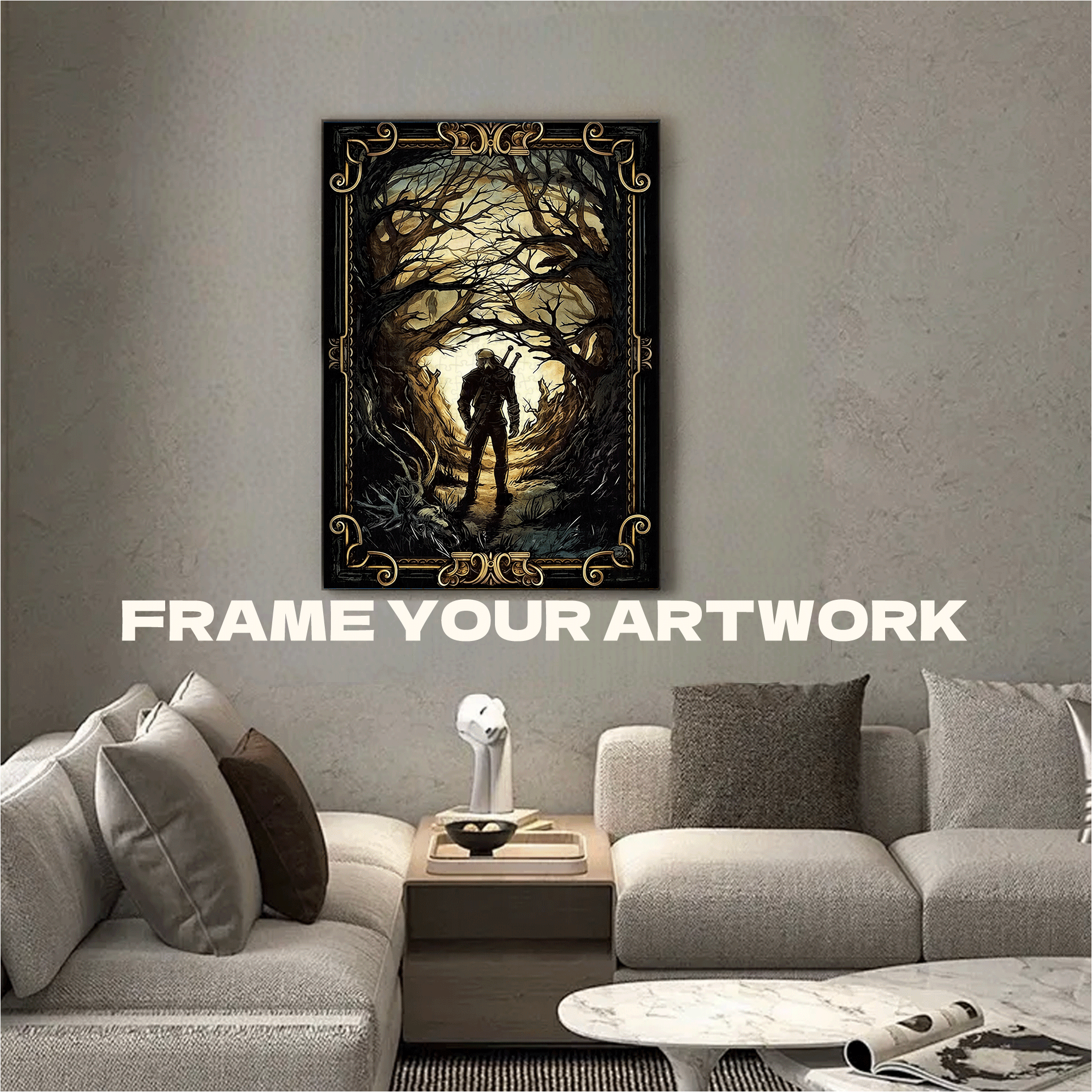 Geralt of Rivia Witcher TV Show Inspired 500pcs/1000pcs Jigsaw Puzzle, Scratch-Resistant, Interactive Family Game & Brain-Boosting DIY Decor, Perfect for Halloween, Christmas & New Year Gifts, Family Puzzle Game