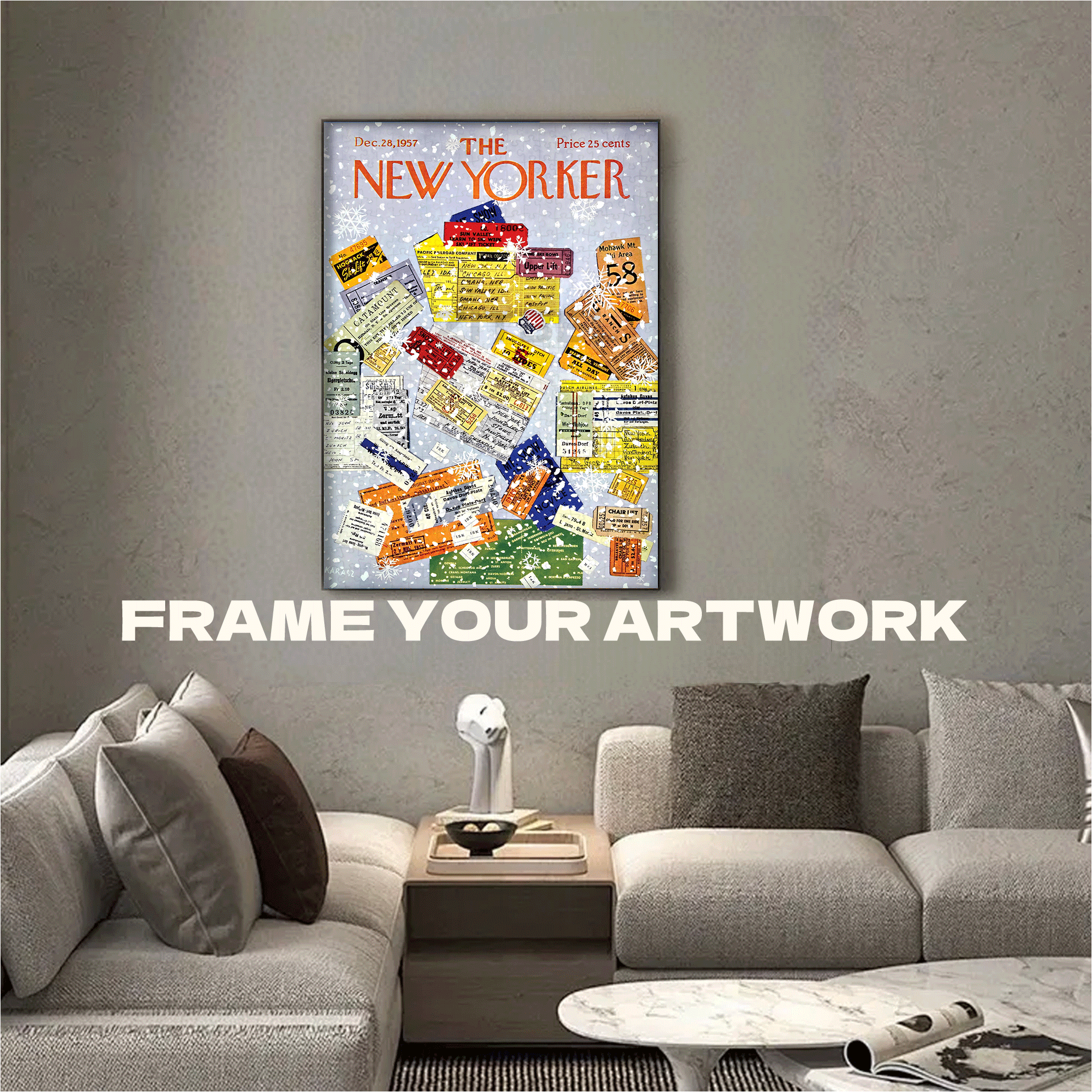 Lift Tickets 500pcs/1000pcs Jigsaw Puzzle, Scratch-Resistant, Interactive Family Game & Brain-Boosting DIY Decor, Perfect for Halloween, Christmas & New Year Gifts, Family Puzzle Game