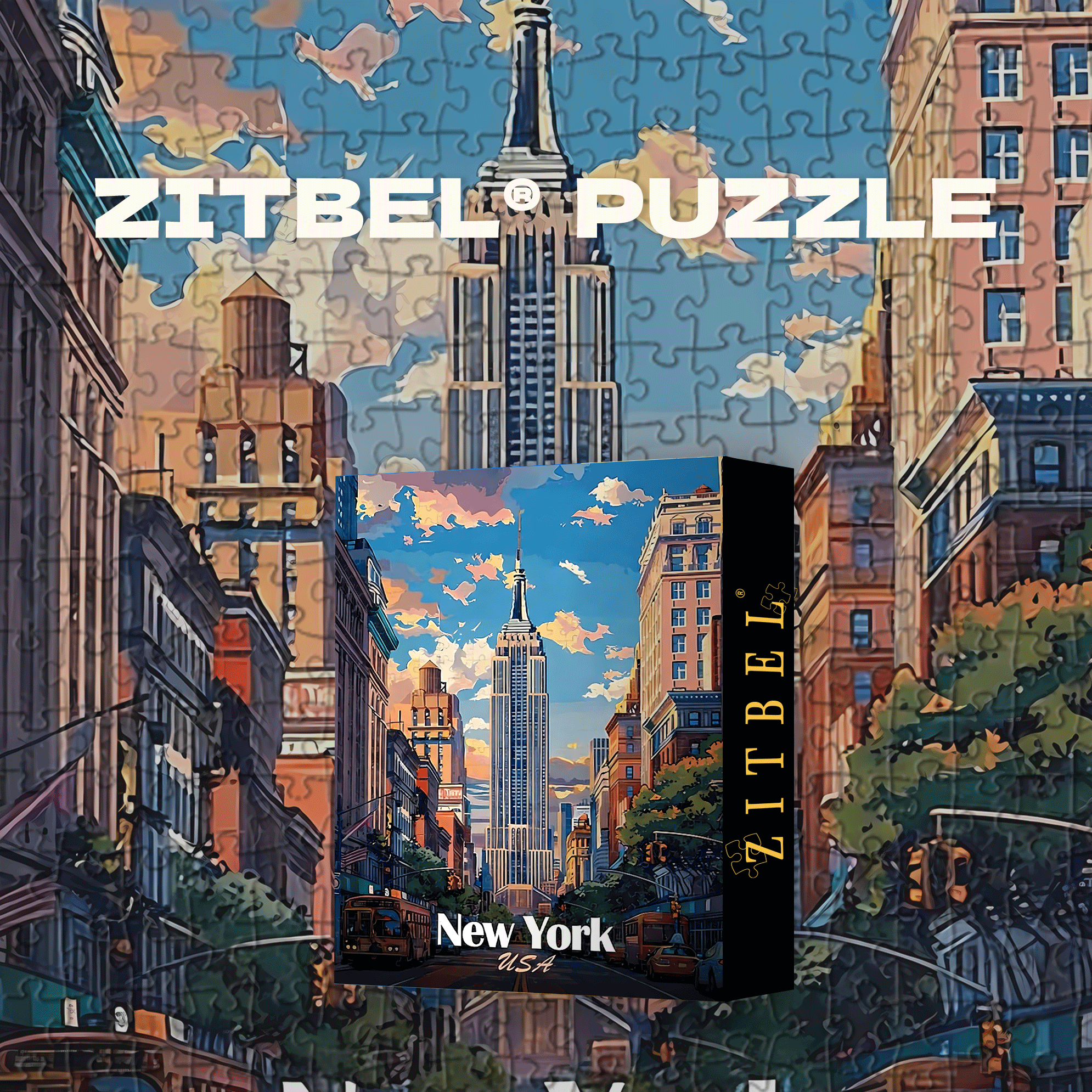 New York Cityscape Theme 500pcs/1000pcs Jigsaw Puzzle, Scratch-Resistant, Interactive Family Game & Brain-Boosting DIY Decor, Perfect for Halloween, Christmas & New Year Gifts, Family Puzzle Game