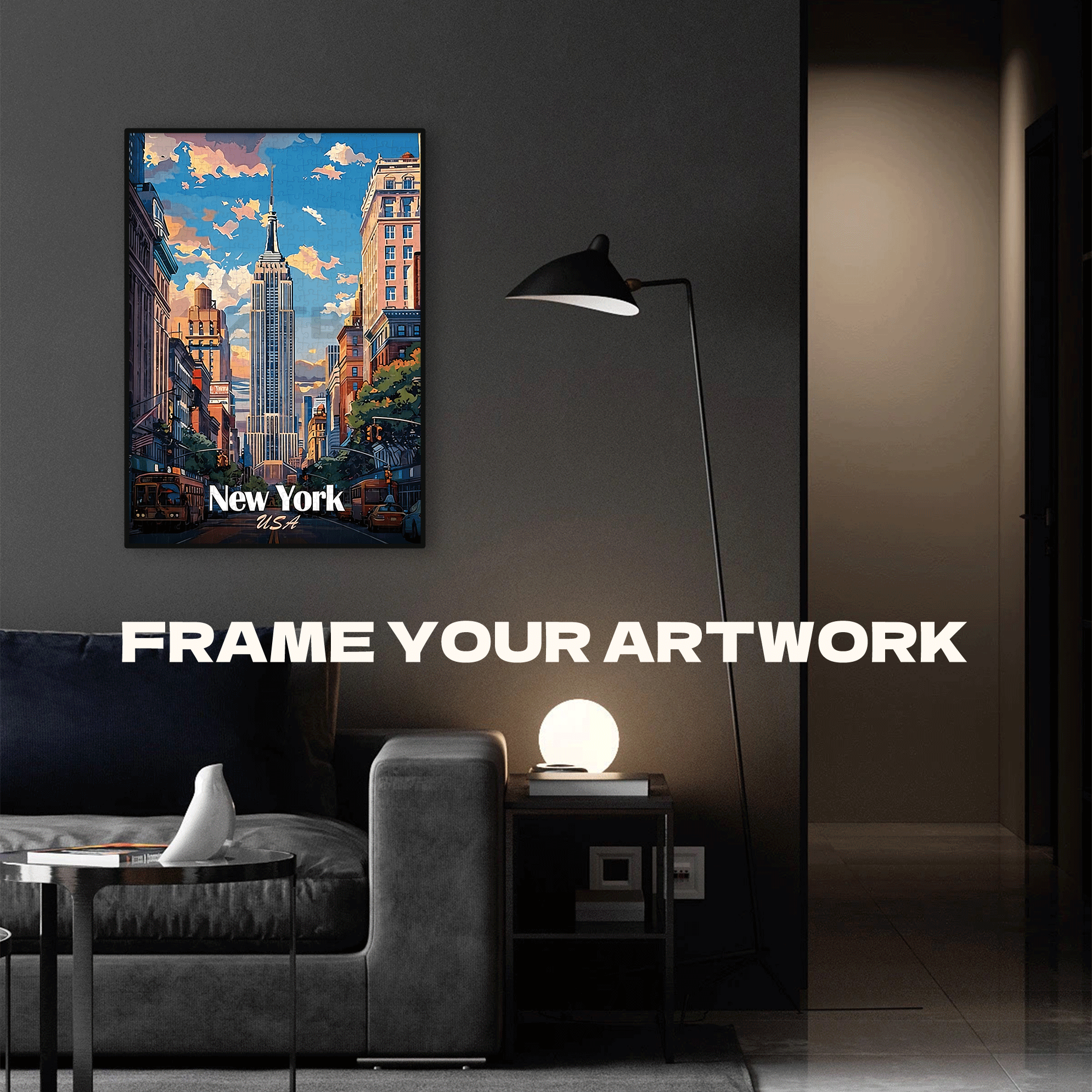 New York Cityscape Theme 500pcs/1000pcs Jigsaw Puzzle, Scratch-Resistant, Interactive Family Game & Brain-Boosting DIY Decor, Perfect for Halloween, Christmas & New Year Gifts, Family Puzzle Game