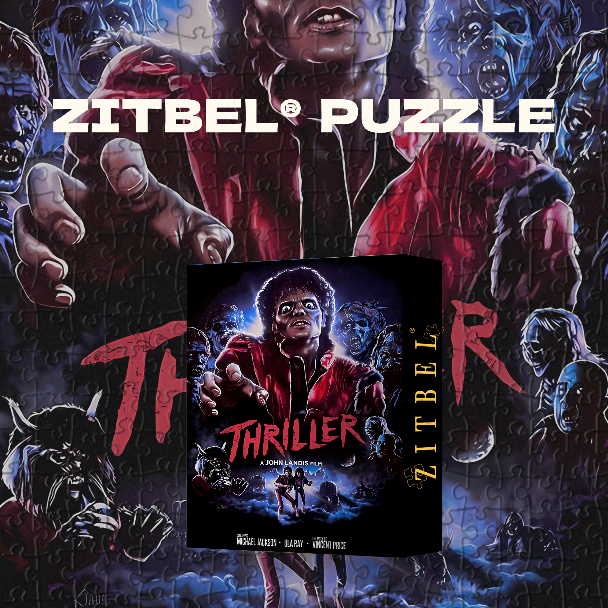 Thriller 500pcs/1000pcs Jigsaw Puzzle, Scratch-Resistant, Interactive Family Game & Brain-Boosting DIY Decor, Perfect for Halloween, Christmas & New Year Gifts, Family Puzzle Game