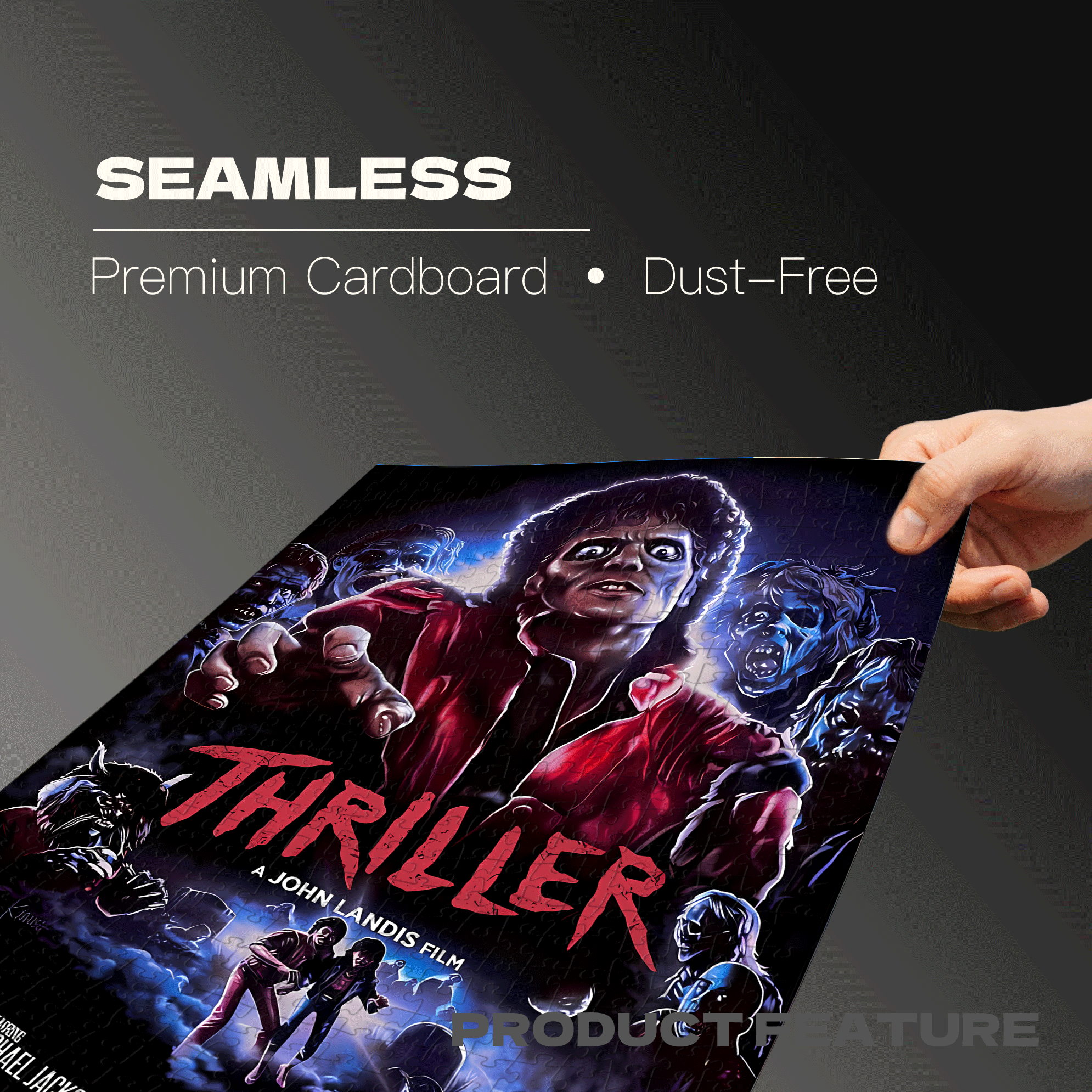 Thriller 500pcs/1000pcs Jigsaw Puzzle, Scratch-Resistant, Interactive Family Game & Brain-Boosting DIY Decor, Perfect for Halloween, Christmas & New Year Gifts, Family Puzzle Game