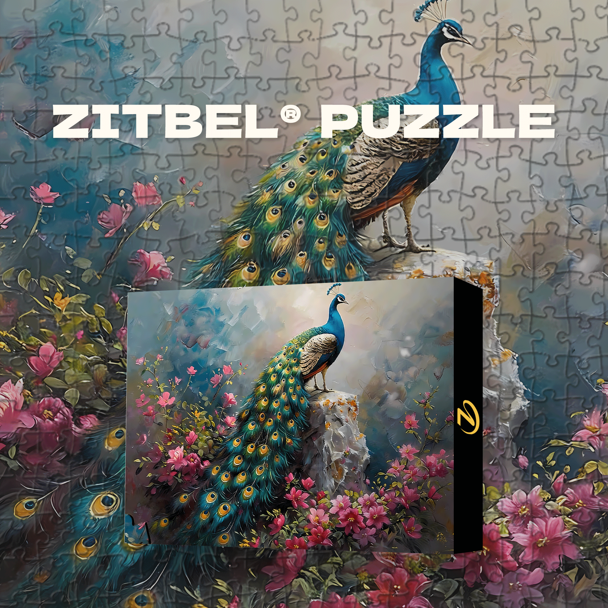 A Floral Peacock 500pcs/1000pcs Jigsaw Puzzle, Scratch-Resistant, Interactive Family Game & Brain-Boosting DIY Decor, Perfect for Halloween, Christmas & New Year Gifts, Family Puzzle Game