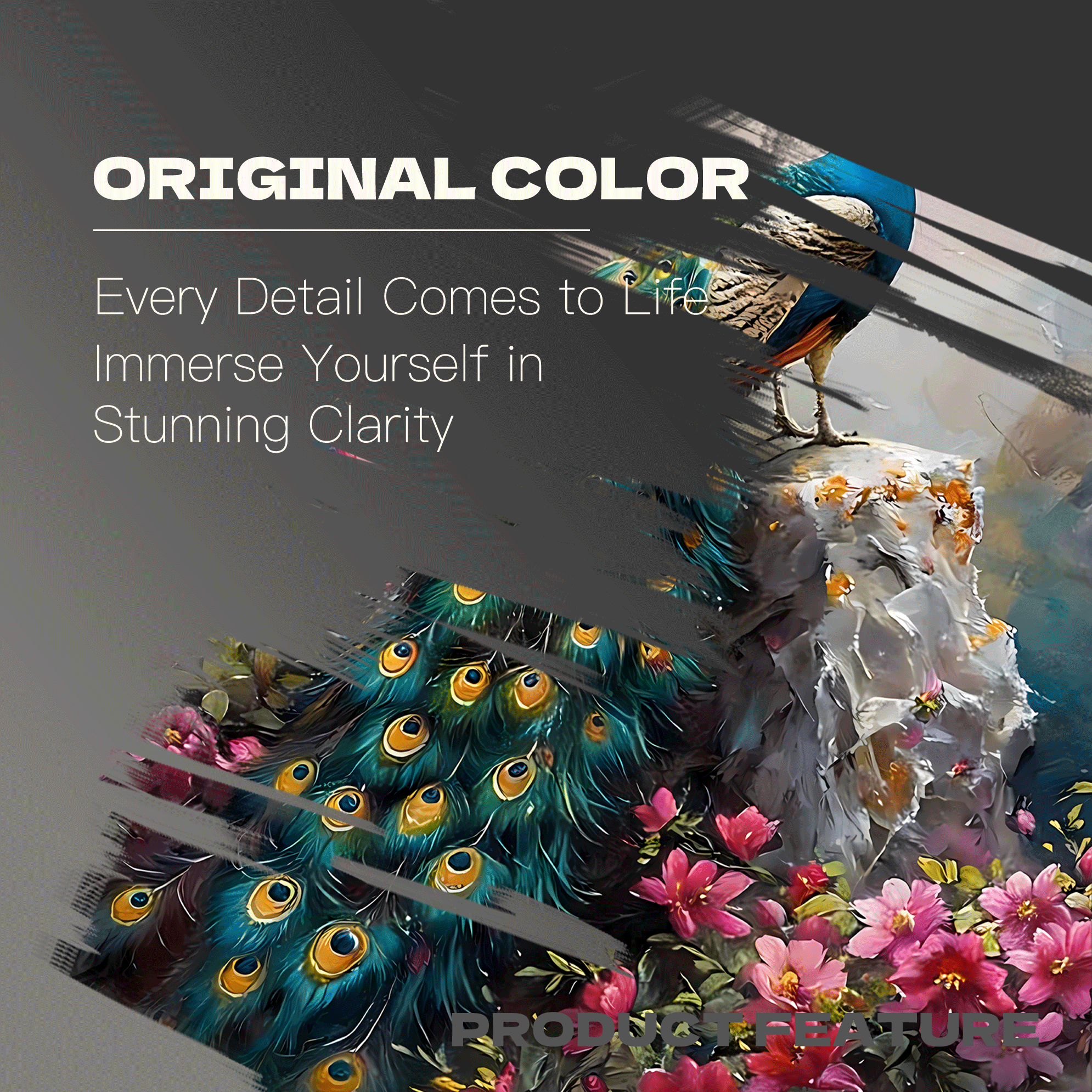 A Floral Peacock 500pcs/1000pcs Jigsaw Puzzle, Scratch-Resistant, Interactive Family Game & Brain-Boosting DIY Decor, Perfect for Halloween, Christmas & New Year Gifts, Family Puzzle Game
