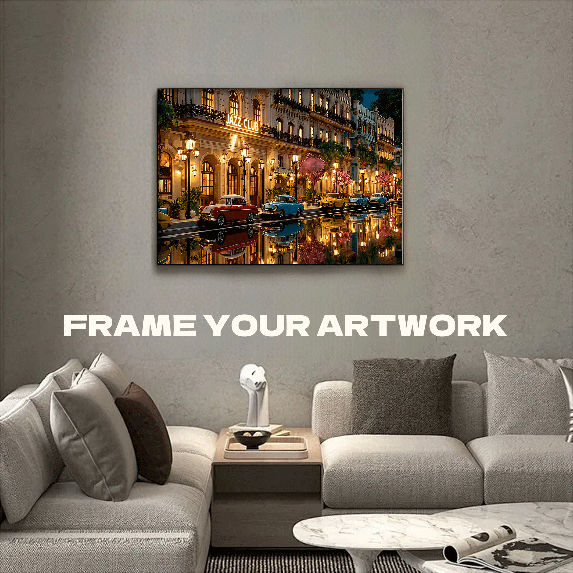 A Hotel Entrance and Taxi at Night 500pcs/1000pcs Jigsaw Puzzle, Scratch-Resistant, Interactive Family Game & Brain-Boosting DIY Decor, Perfect for Halloween, Christmas & New Year Gifts, Family Puzzle Game
