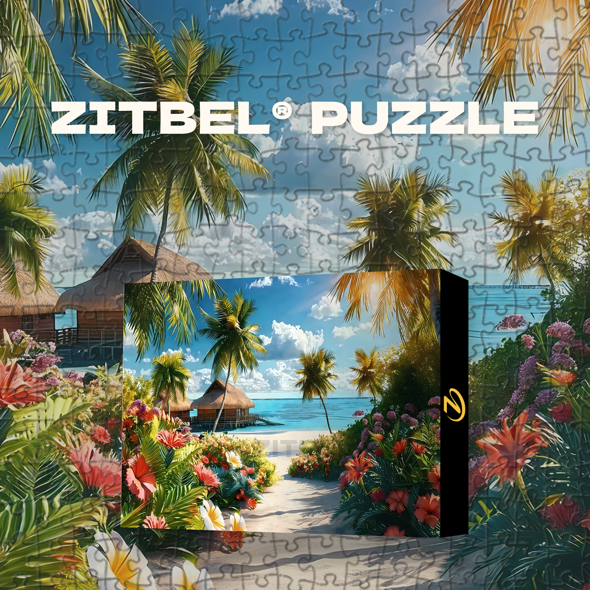A Morning On A Tropical Island 500pcs/1000pcs Jigsaw Puzzle, Scratch-Resistant, Interactive Family Game & Brain-Boosting DIY Decor, Perfect for Halloween, Christmas & New Year Gifts, Family Puzzle Game