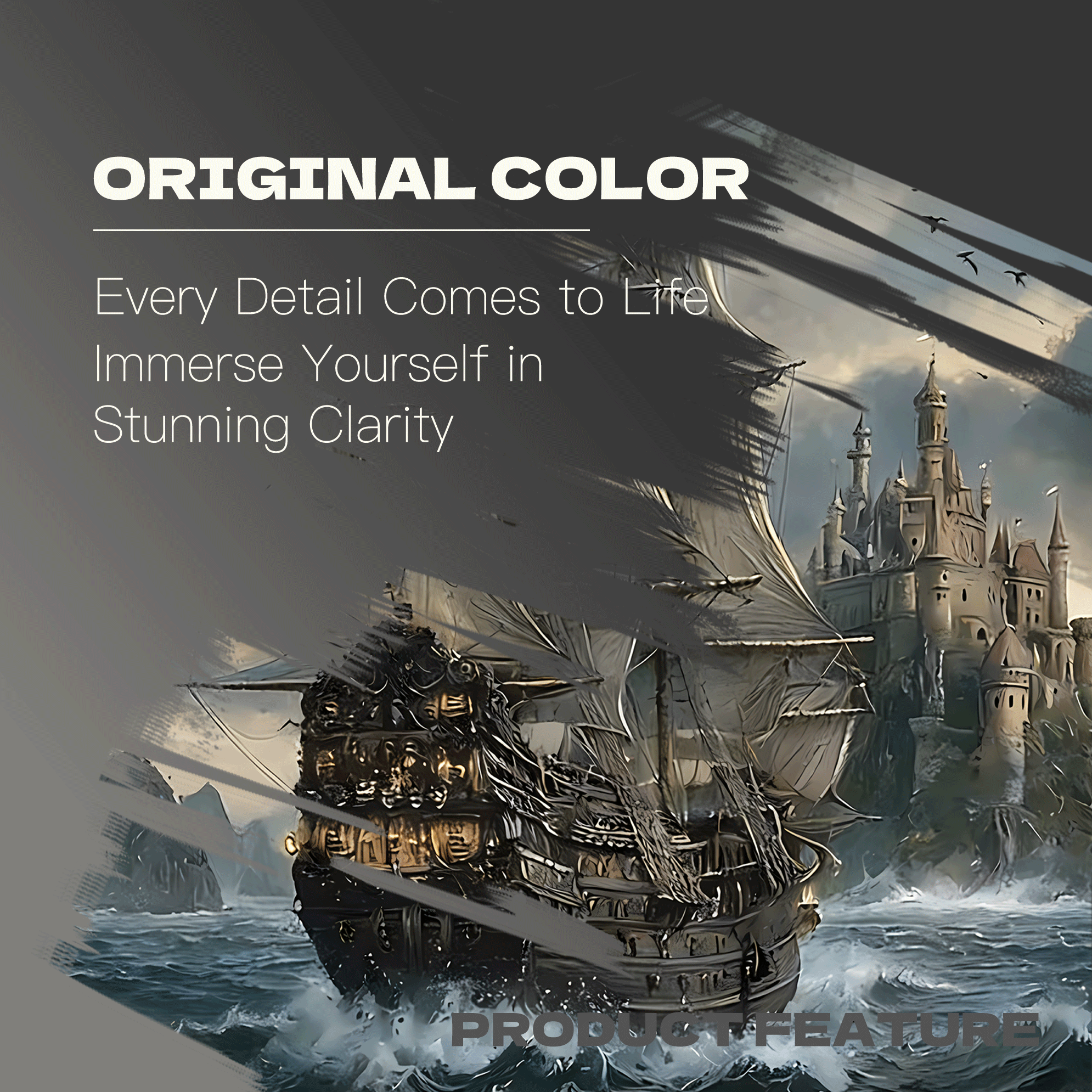 A Pirate Sailing Ship 500pcs/1000pcs Jigsaw Puzzle, Scratch-Resistant, Interactive Family Game & Brain-Boosting DIY Decor, Perfect for Halloween, Christmas & New Year Gifts, Family Puzzle Game