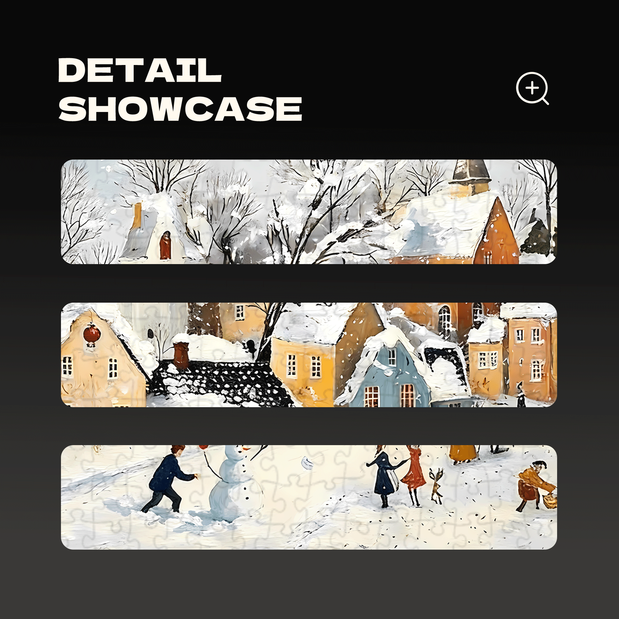 A Winter Carnival In A Snow-covered Town 500pcs/1000pcs Jigsaw Puzzle, Scratch-Resistant, Interactive Family Game & Brain-Boosting DIY Decor, Perfect for Halloween, Christmas & New Year Gifts, Family Puzzle Game