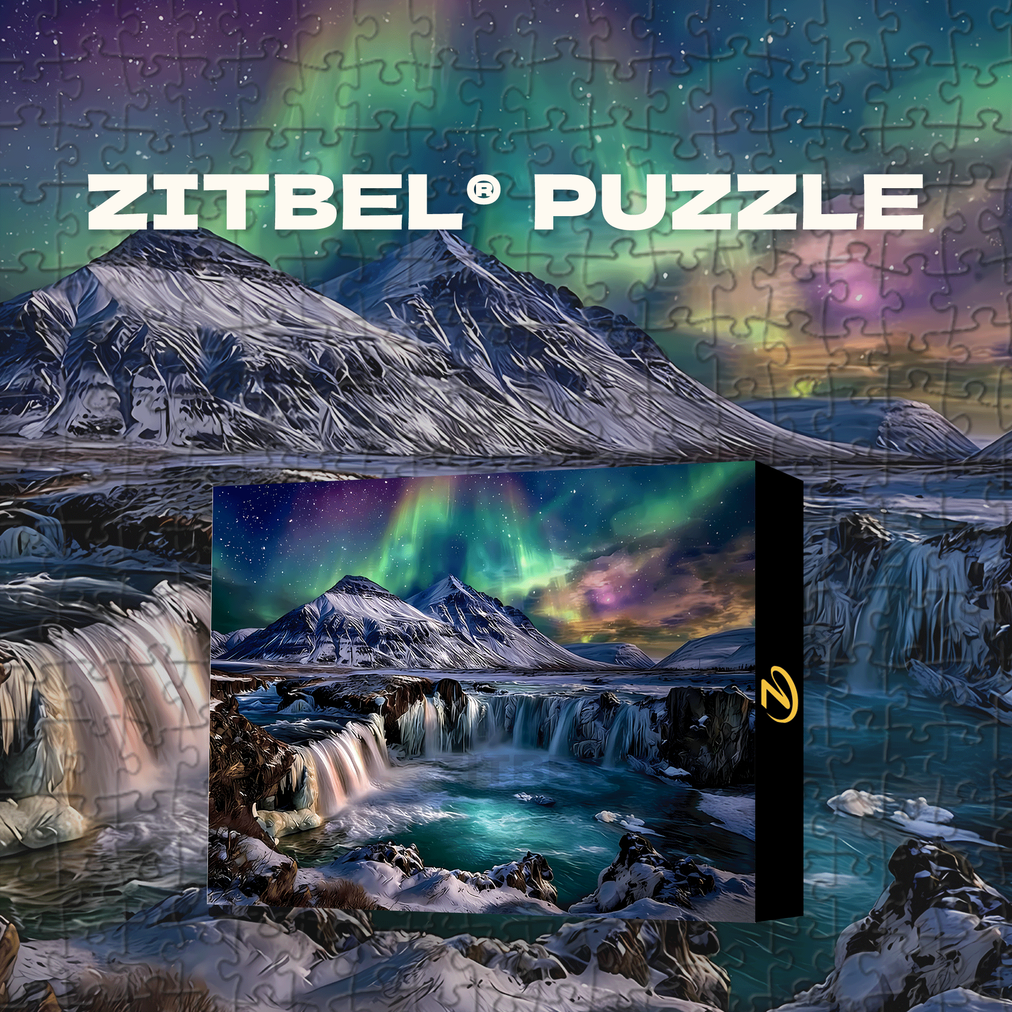 An Aurora Icefall 500pcs/1000pcs Jigsaw Puzzle, Scratch-Resistant, Interactive Family Game & Brain-Boosting DIY Decor, Perfect for Halloween, Christmas & New Year Gifts, Family Puzzle Game