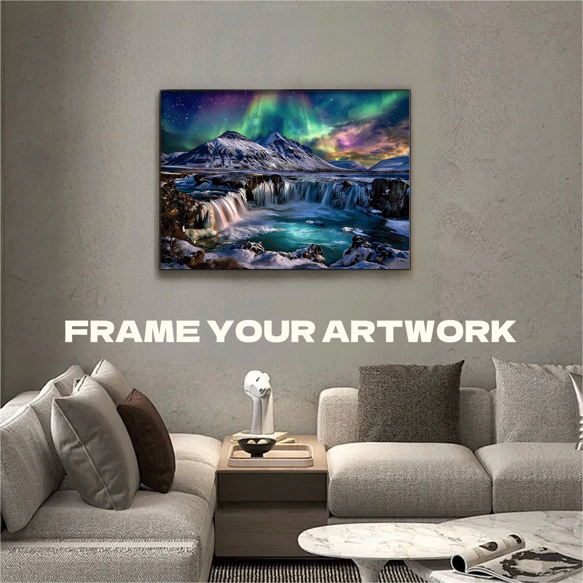 An Aurora Icefall 500pcs/1000pcs Jigsaw Puzzle, Scratch-Resistant, Interactive Family Game & Brain-Boosting DIY Decor, Perfect for Halloween, Christmas & New Year Gifts, Family Puzzle Game