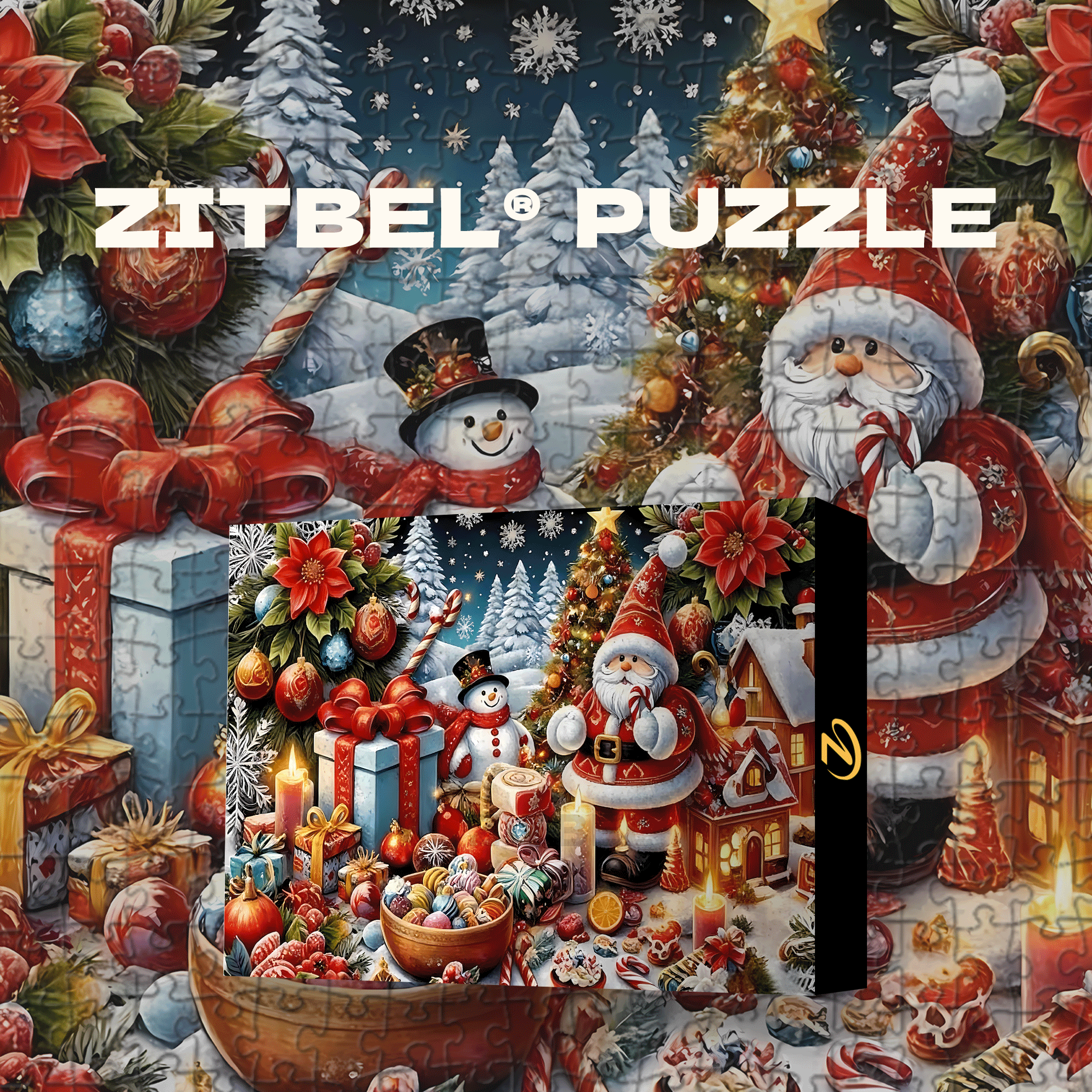 Christmas & Winter Themed 500pcs/1000pcs Jigsaw Puzzle, Scratch-Resistant, Interactive Family Game & Brain-Boosting DIY Decor, Perfect for Halloween, Christmas & New Year Gifts, Family Puzzle Game
