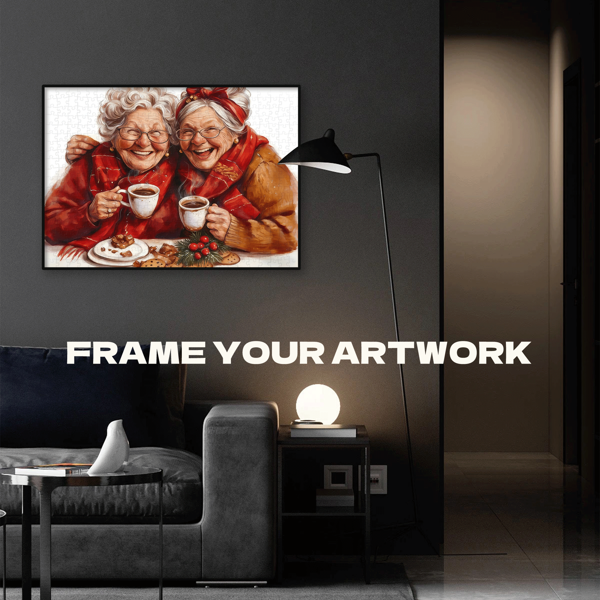 Christmas Funny Old Ladies 500pcs/1000pcs Jigsaw Puzzle, Scratch-Resistant, Interactive Family Game & Brain-Boosting DIY Decor, Perfect for Halloween, Christmas & New Year Gifts, Family Puzzle Game